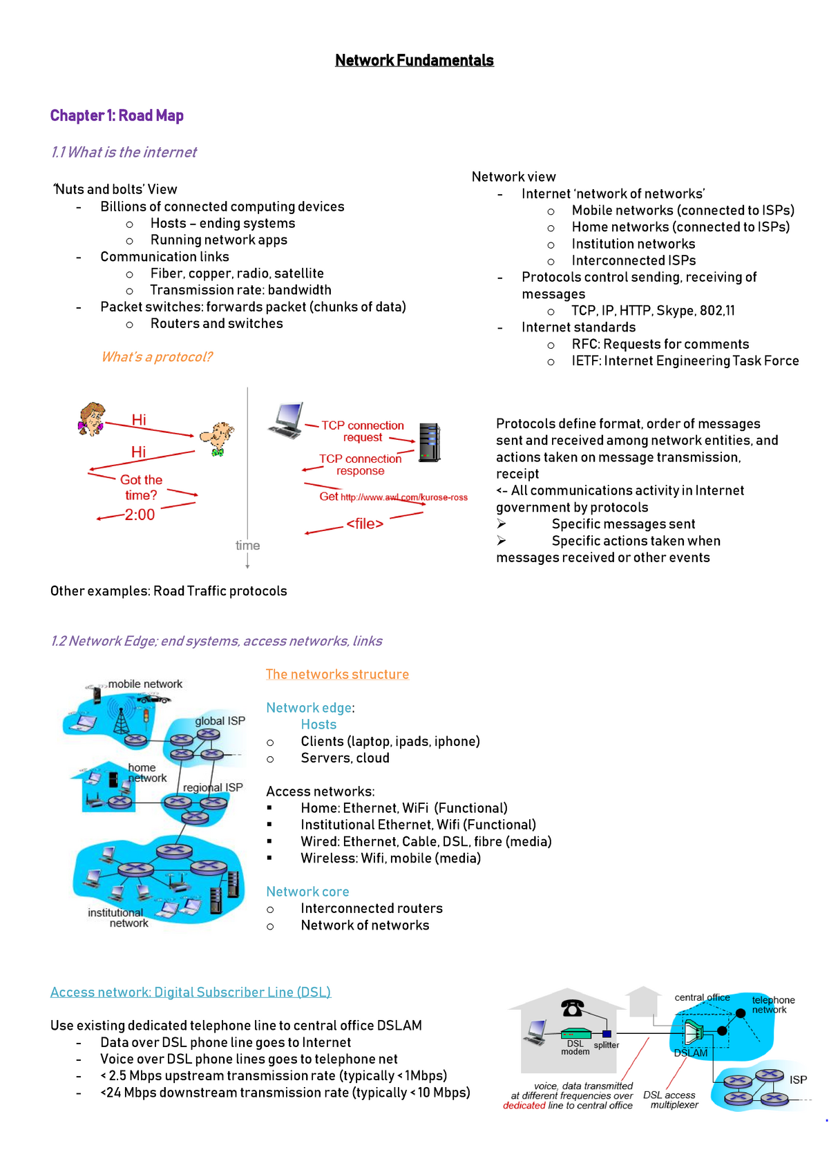 Network Fundamentals Notes - Network Fundamentals Chapter 1: Road Map 1 ...