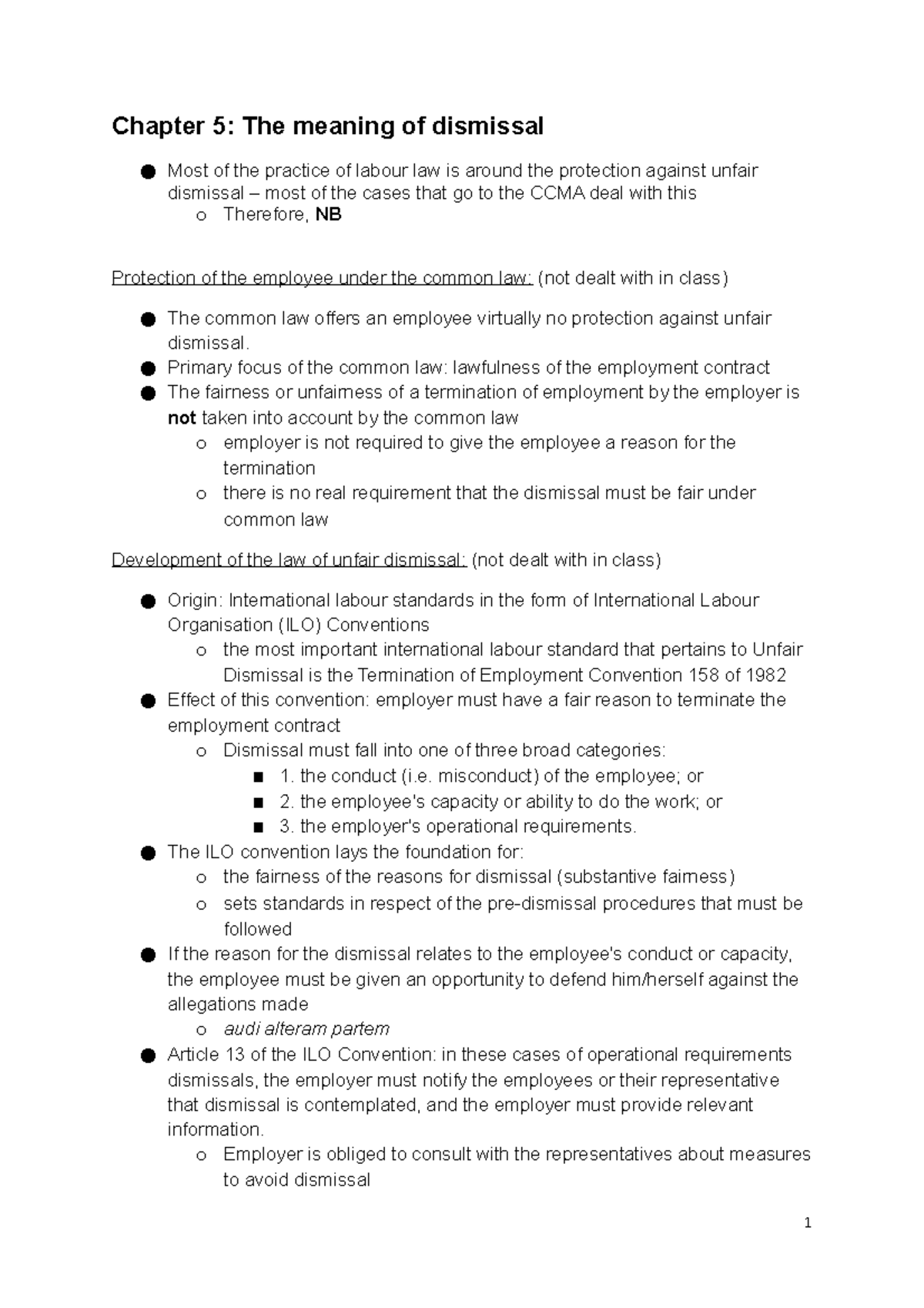 labour-law-exam-notes-the-meaning-of-dismissal-chapter-5-the