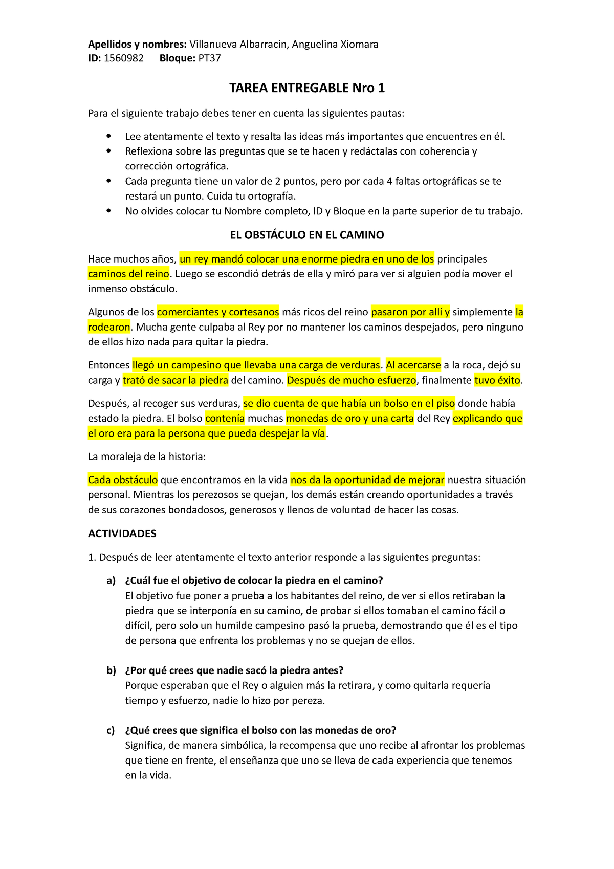 Tarea Entregable Nro 1 Lenguaje Apellidos Y Nombres Villanueva Albarracin Anguelina Xiomara 0318