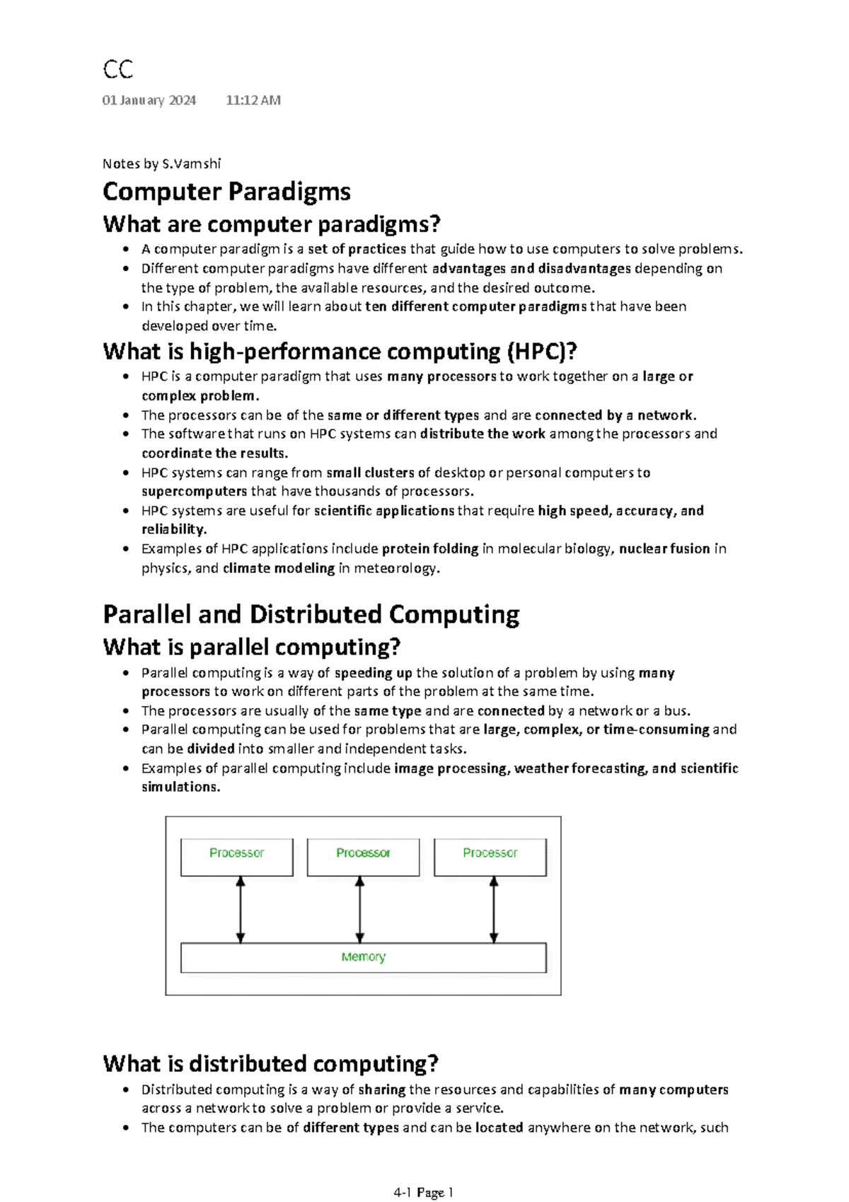 CC UNIT - Unit one notes - Notes by S Computer Paradigms What are ...