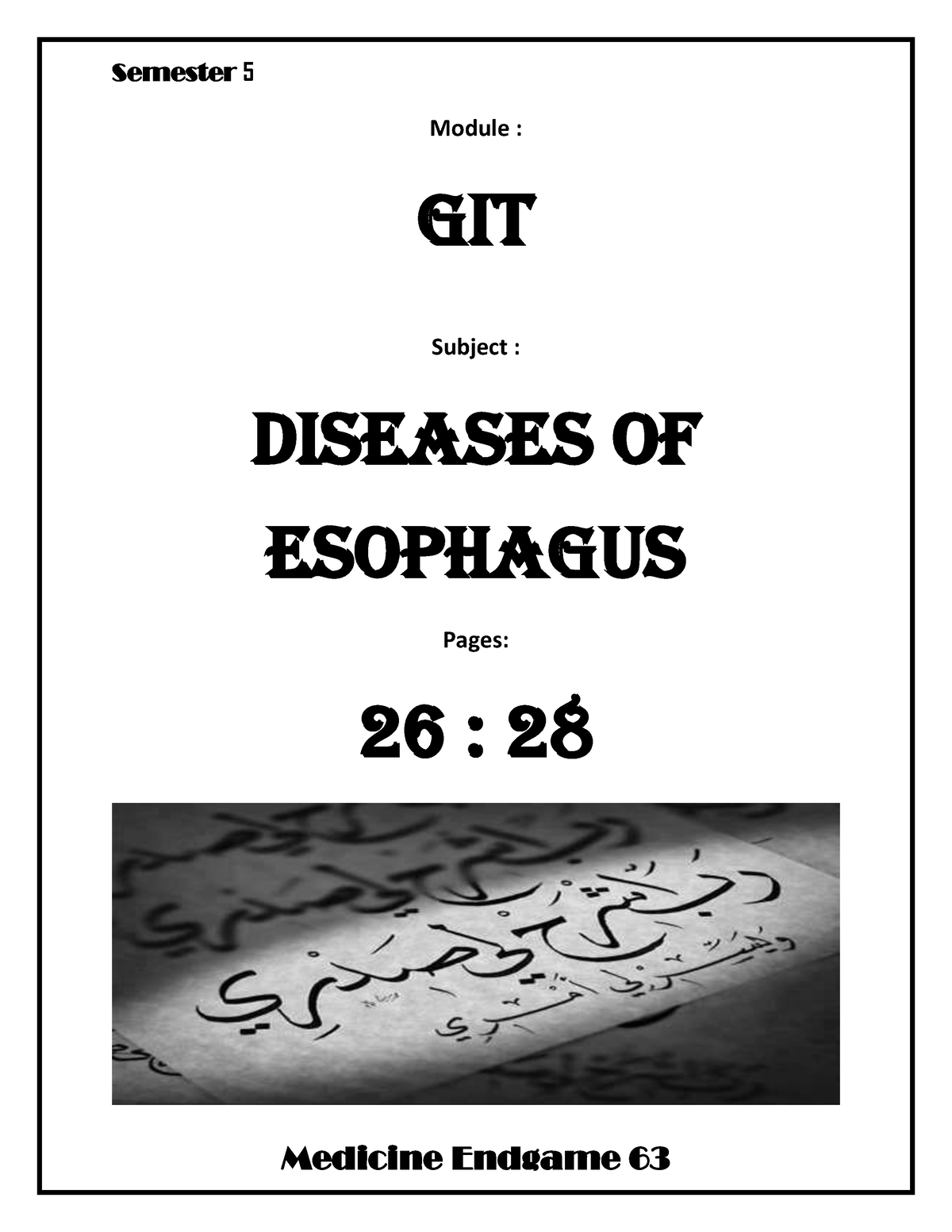 Diseases Of Esophagus - Physiology Pathology - Module : Git Subject ...