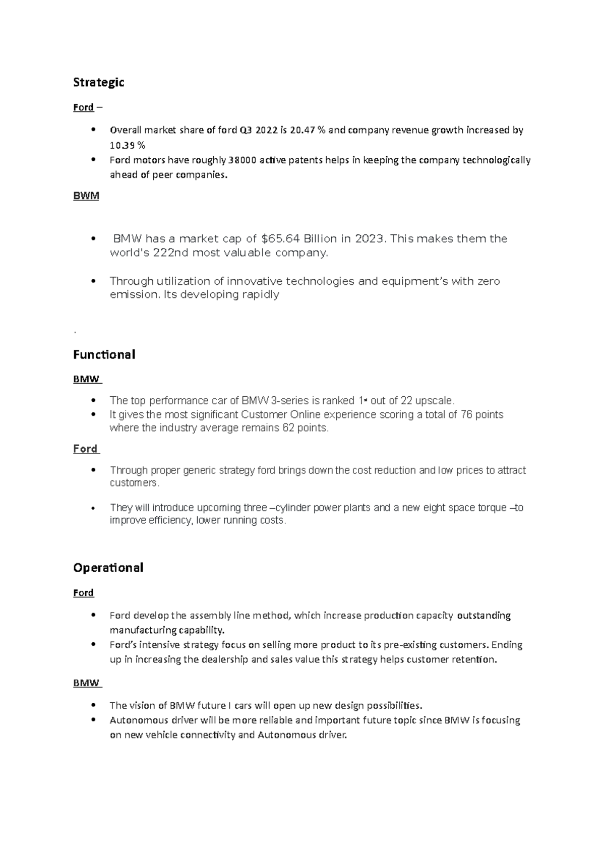 SWOT - .Swot analysis for Business analysis - Strategic Ford – Overall ...