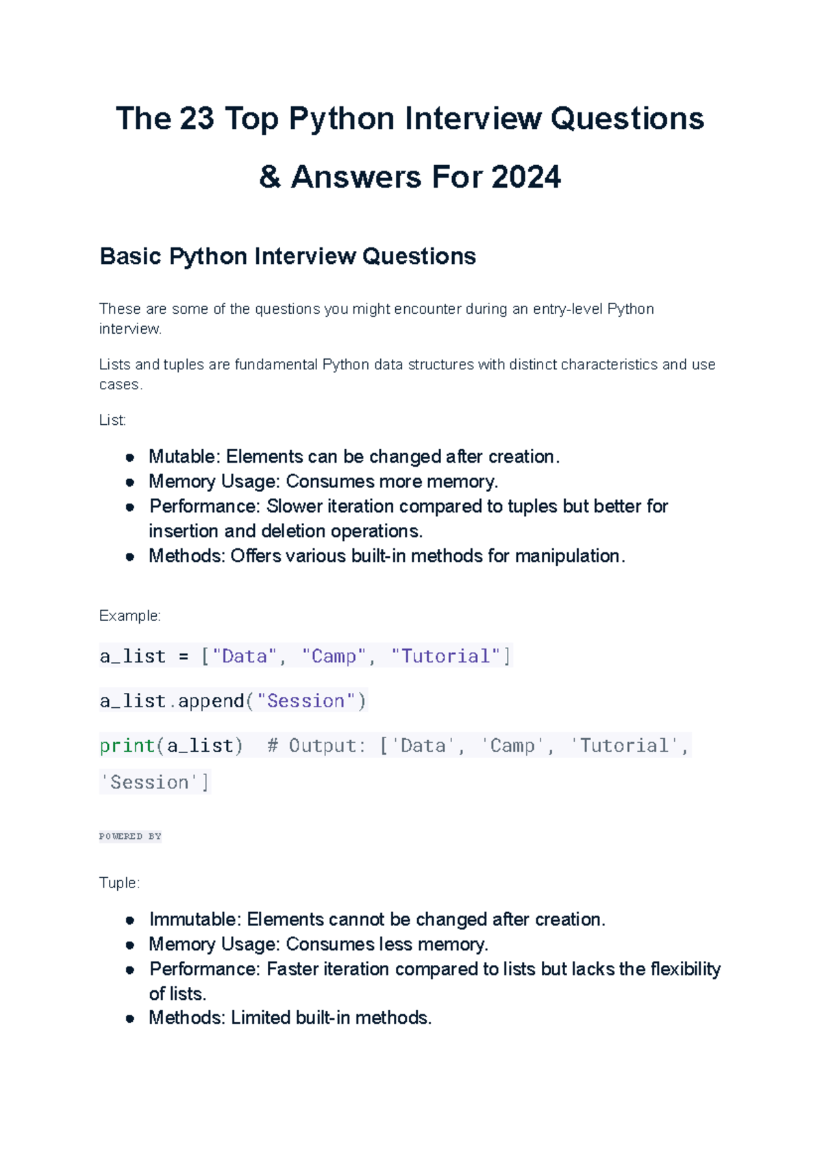 The 23 Top Python Interview Questions & Answers For 2024 - The 23 Top ...