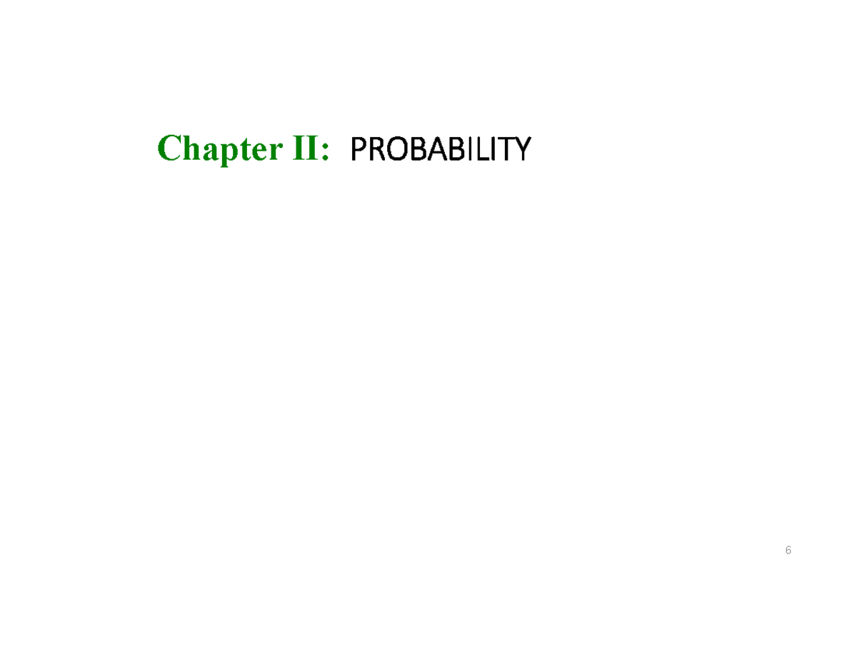 Chap2(bài giảng tiếng anh) - Chapter II: PROBABILITY 6 §2 Sample spaces ...