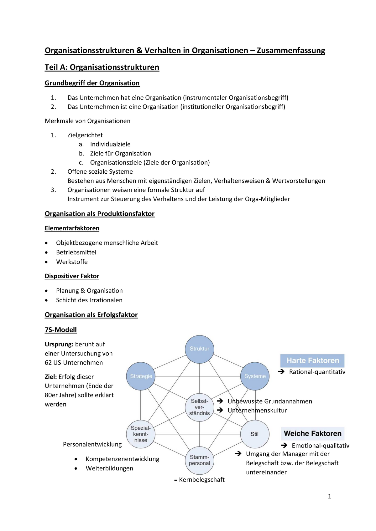 Organisationsstrukturen Und Verhalten In Organisationen Zusammenfassung ...