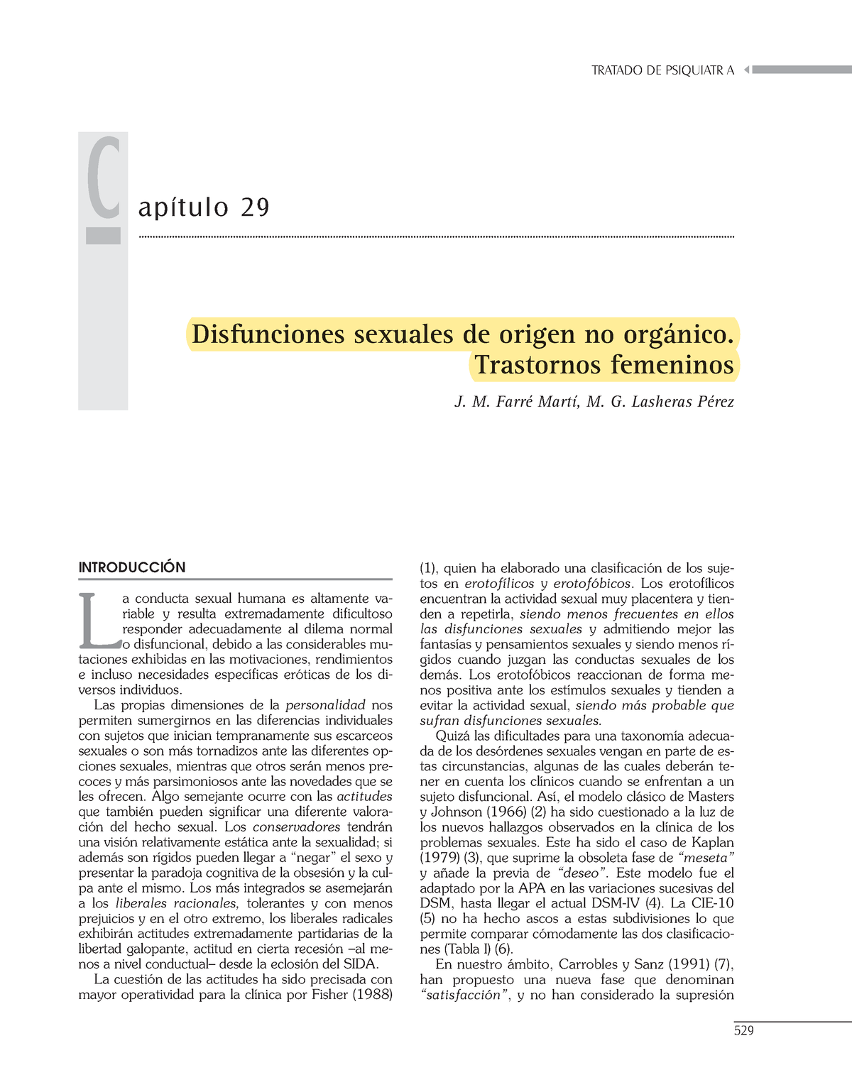 Disfunciones Sexuales DE Origen Organico. Trastornos Femeninos - TRATADO DE  PSIQUIATR A C a p í t - Studocu