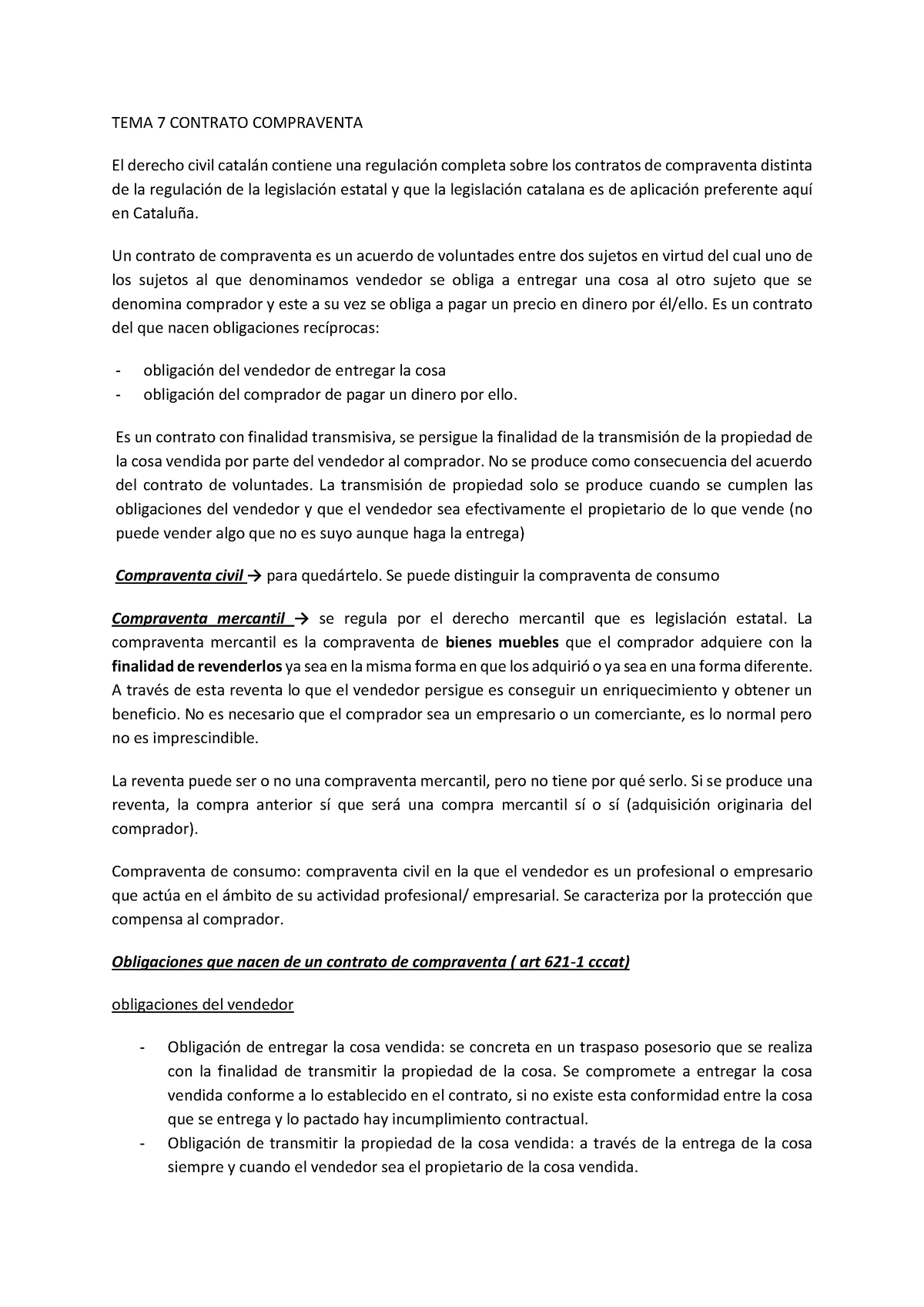 TEMA 7 ID (meu) - Apunts Dret Tema 7, Economia Ub - TEMA 7 CONTRATO ...