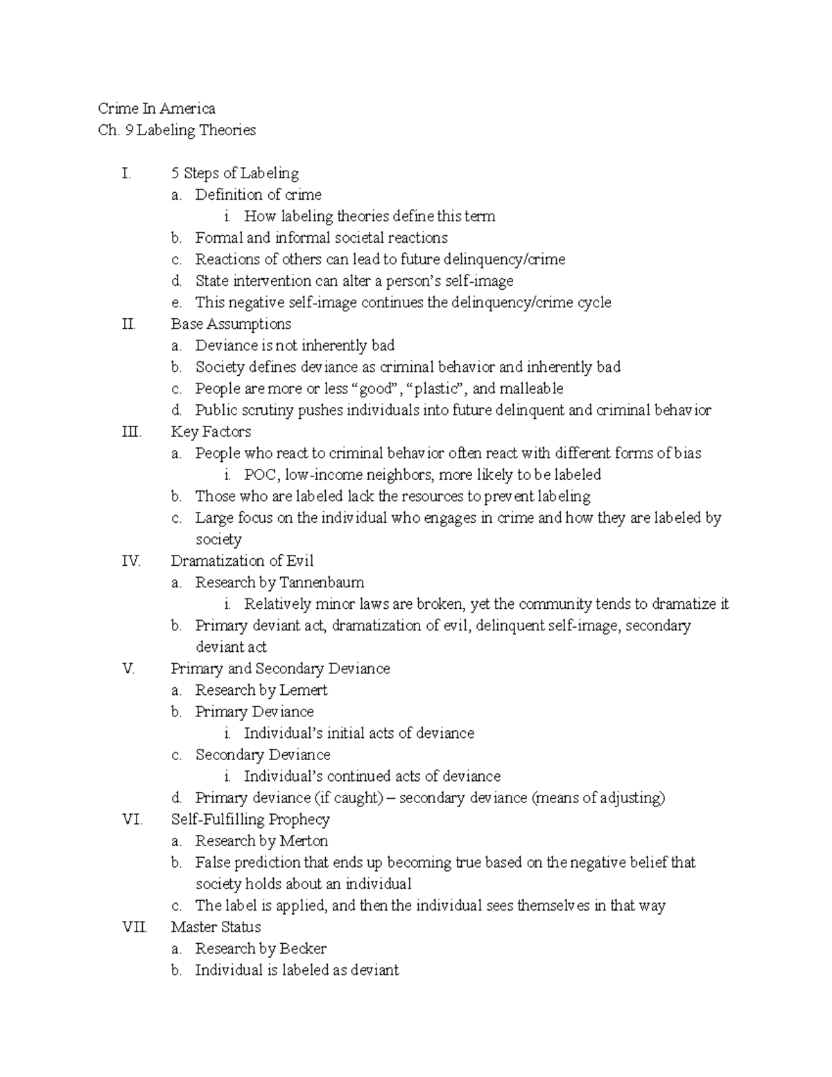 Crime In America Ch. 9 Labeling Theories - Crime In America Ch. 9 ...