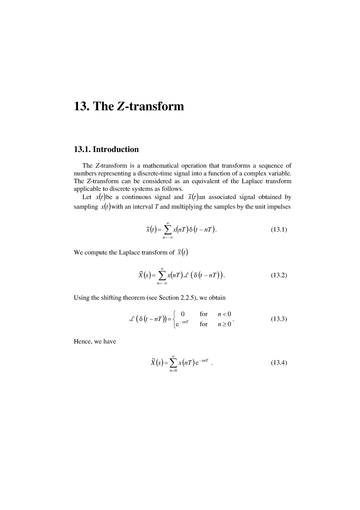 The Z Transform Important Topic Of The Z Transform 13 The Z