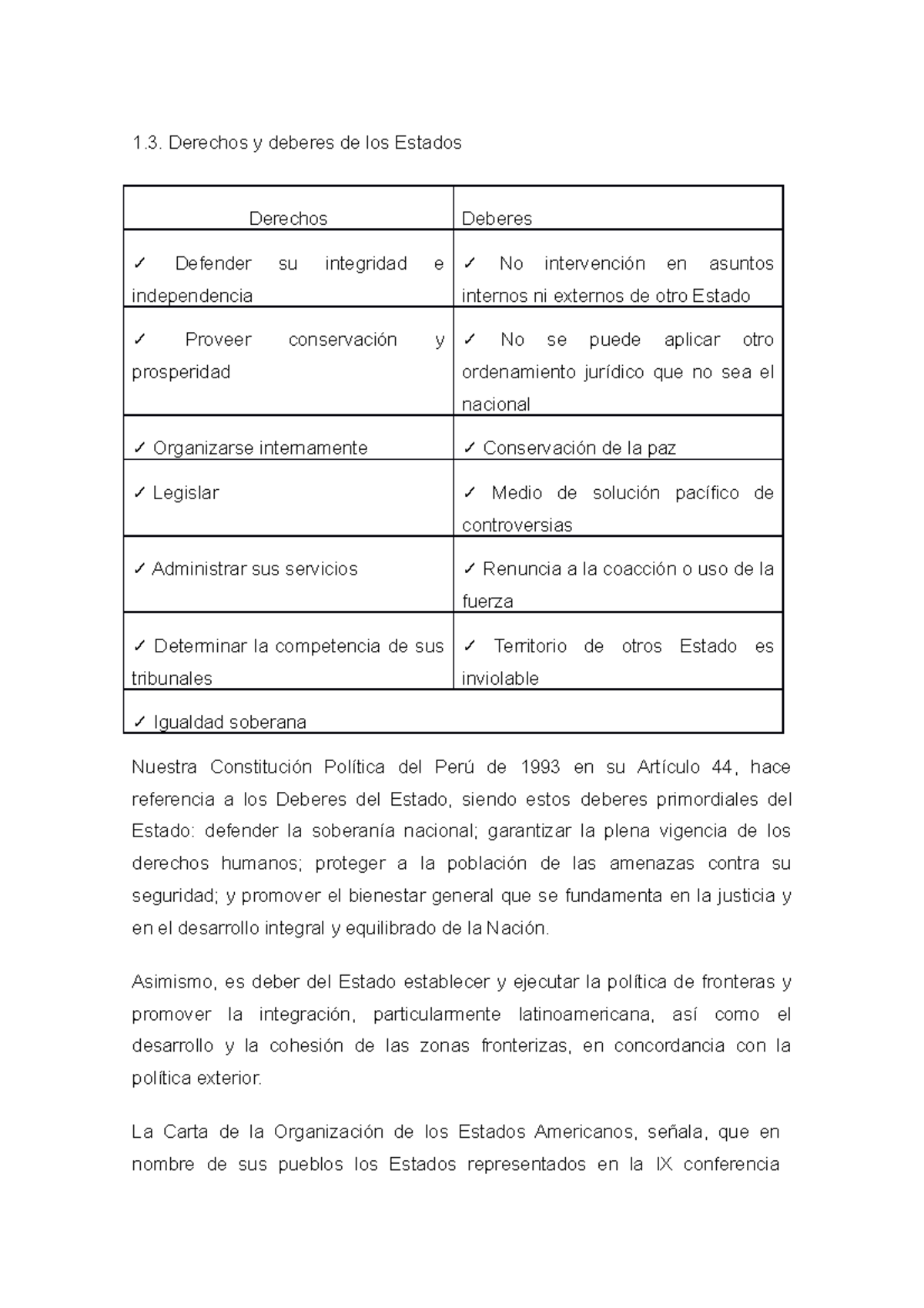 Derechos y deberes de los Estados - Derecho Internacional Público - UTP ...