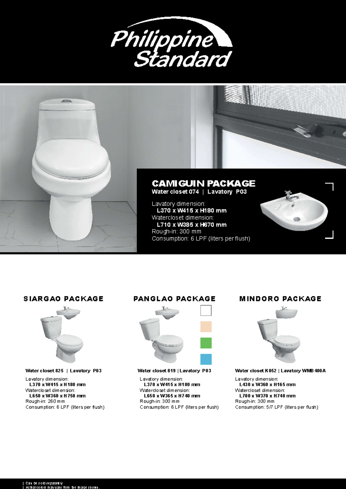 Philippine Standard - reference - MINDORO PACKAGE Water closet K052