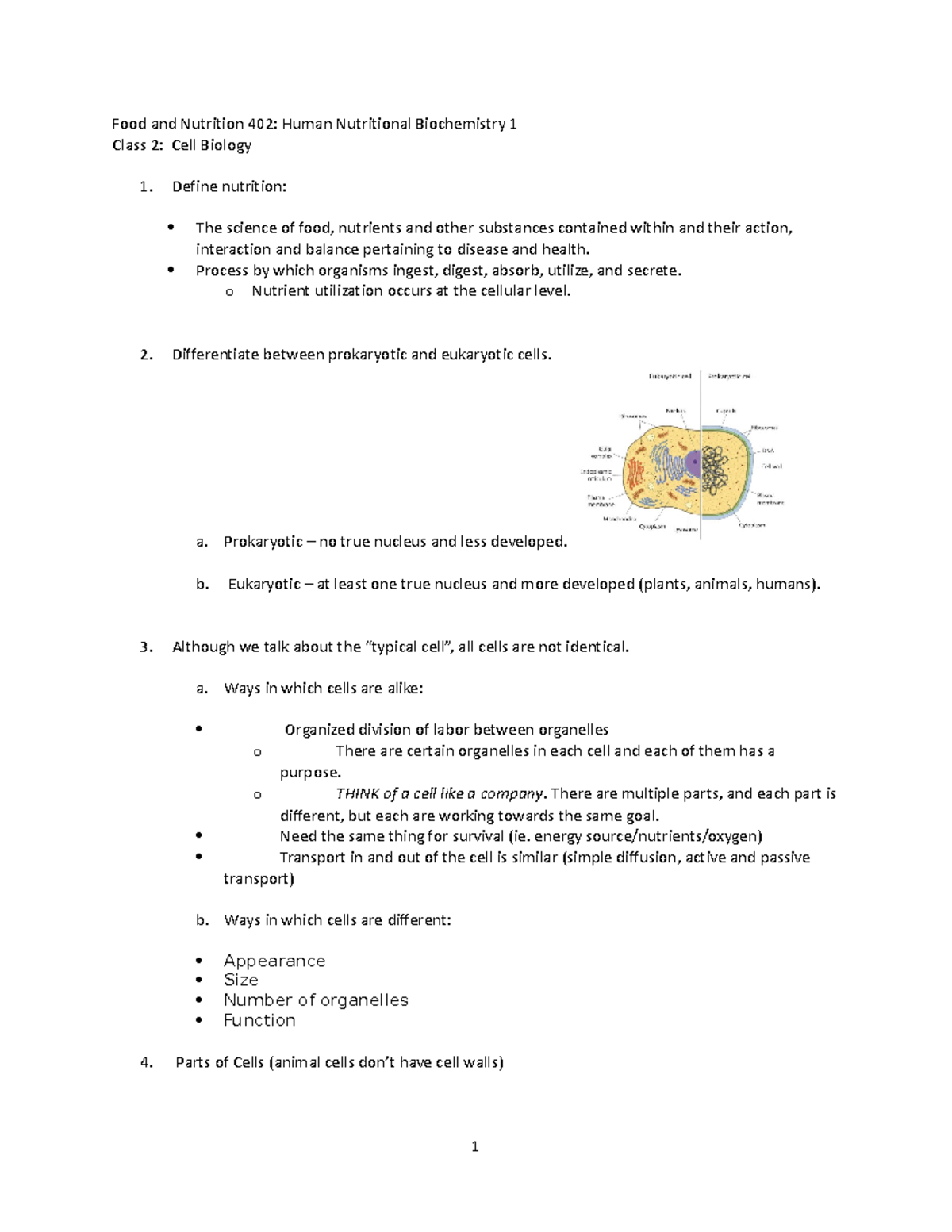 Biochem test 2 - test prep material - Food and Nutrition 402: Human ...