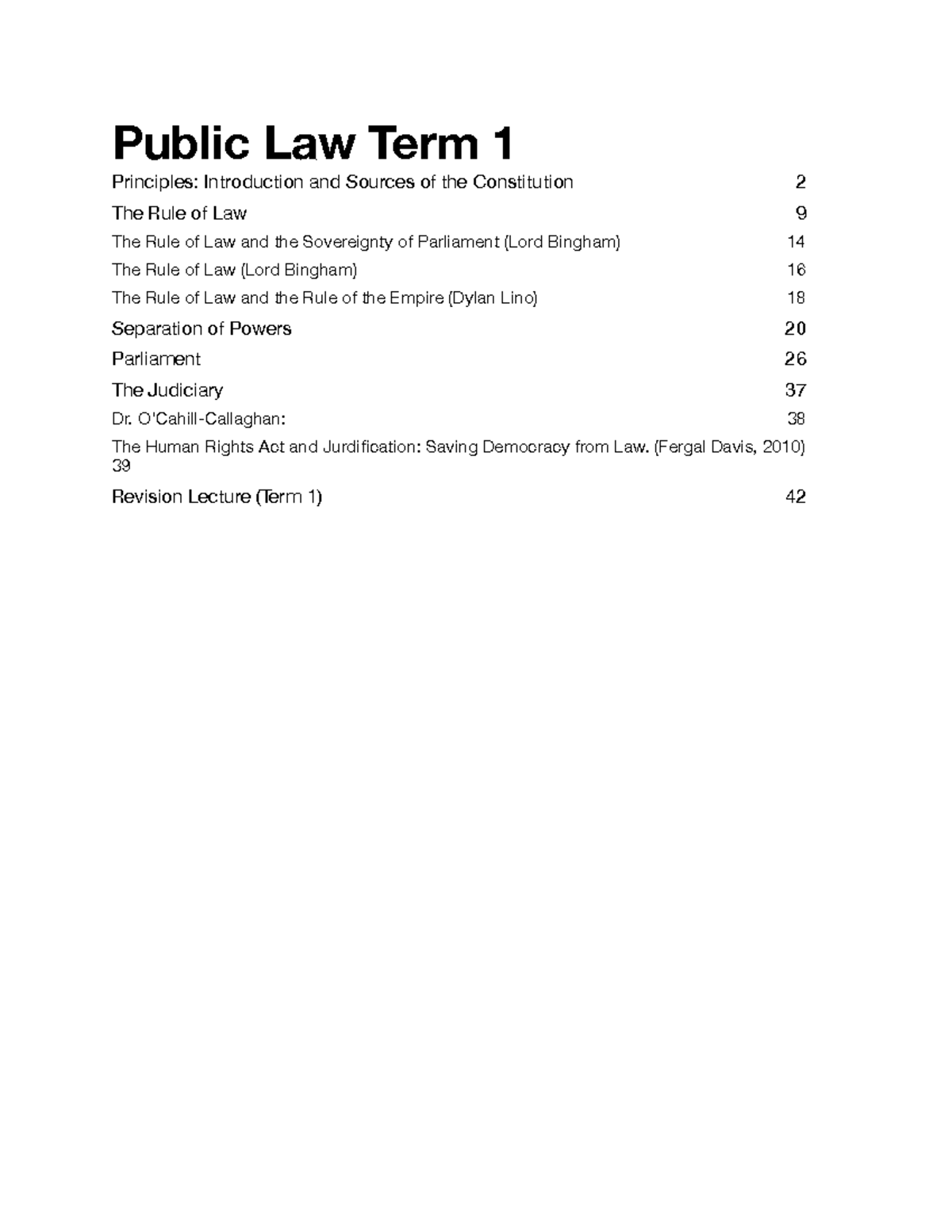 Public Notes Term 1 - Public Law Term 1 Principles: Introduction and ...