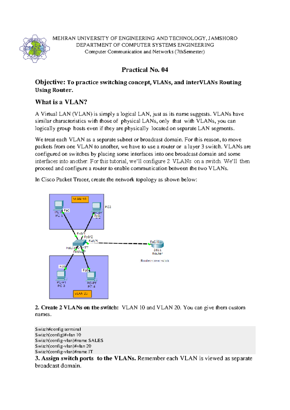 Lab 04 - Lab Manual Solved - MEHRAN UNIVERSITY OF ENGINEERING AND ...