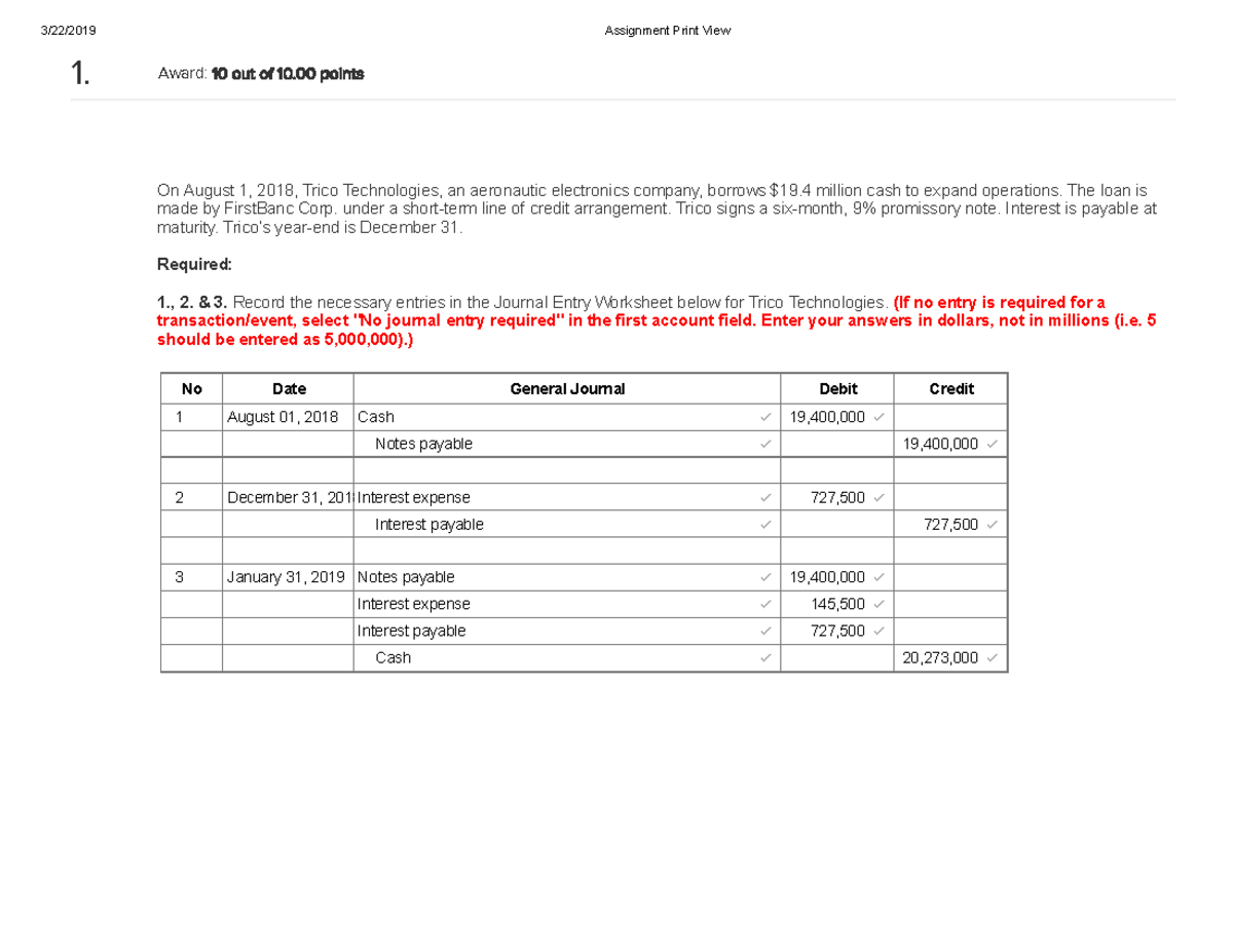 ACCT2101 - Chapter 8 Homework Combined - 1. Award: 10 out of 10 ...