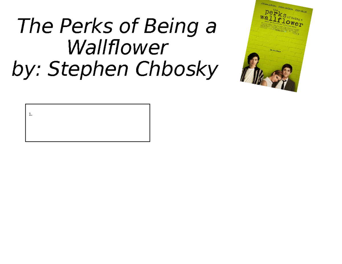 The Perks Of Being A Wallflower Plot Summary The Perks Of Being A Wallflower Critical Analysis at Shannon Heather blog