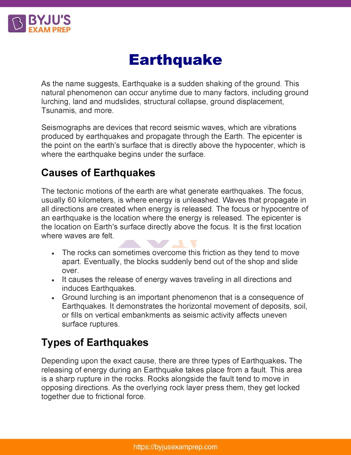 Earthquake upsc 48 - Hgghjj - Earthquake As the name suggests ...