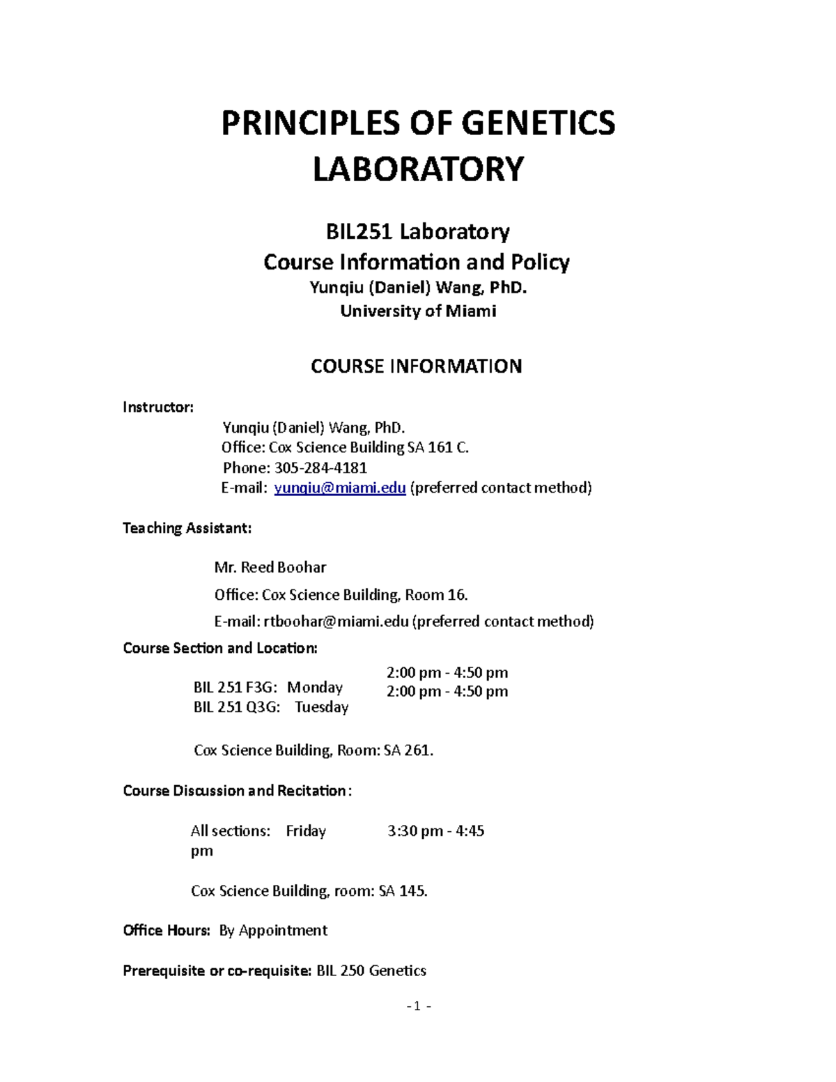 Lab syllabus and policy(3)Lab syllabus and policy(3) PRINCIPLES OF