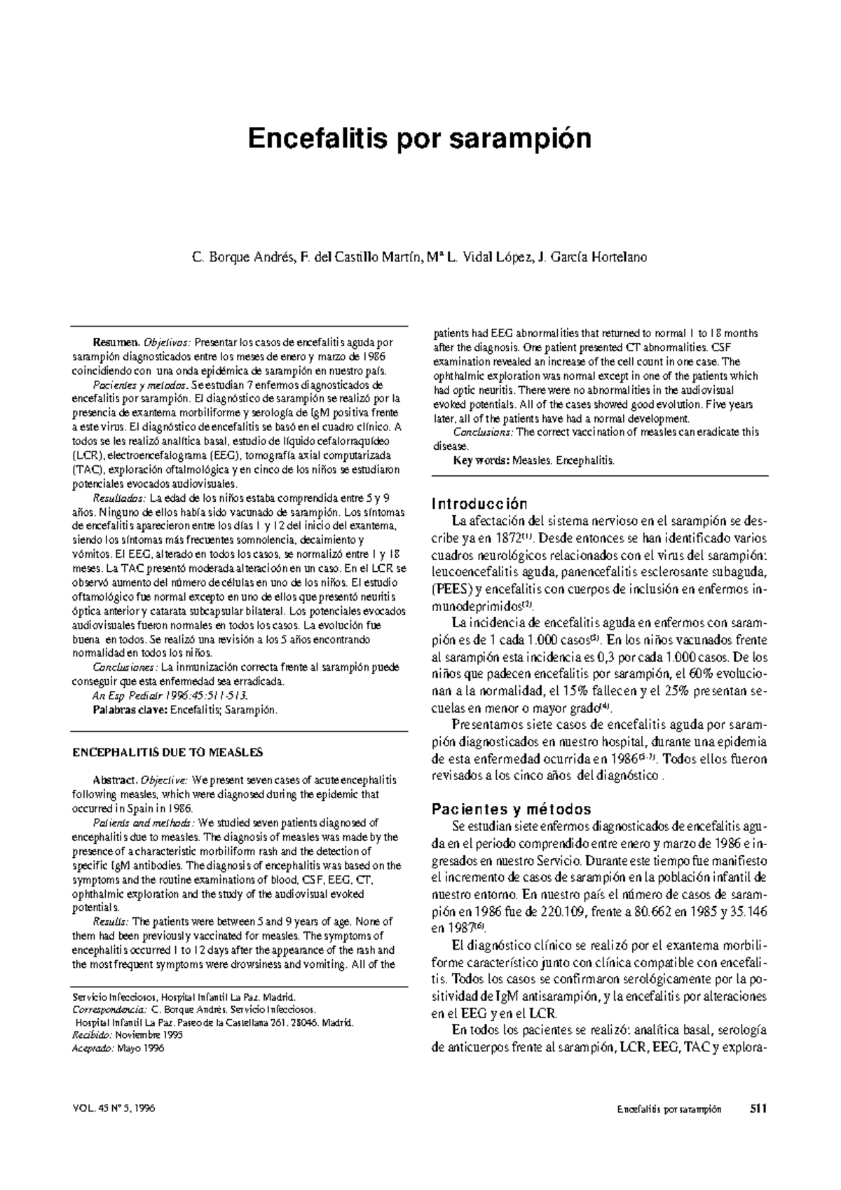 Sarampion y meningitis - Introducción La afectación del sistema ...