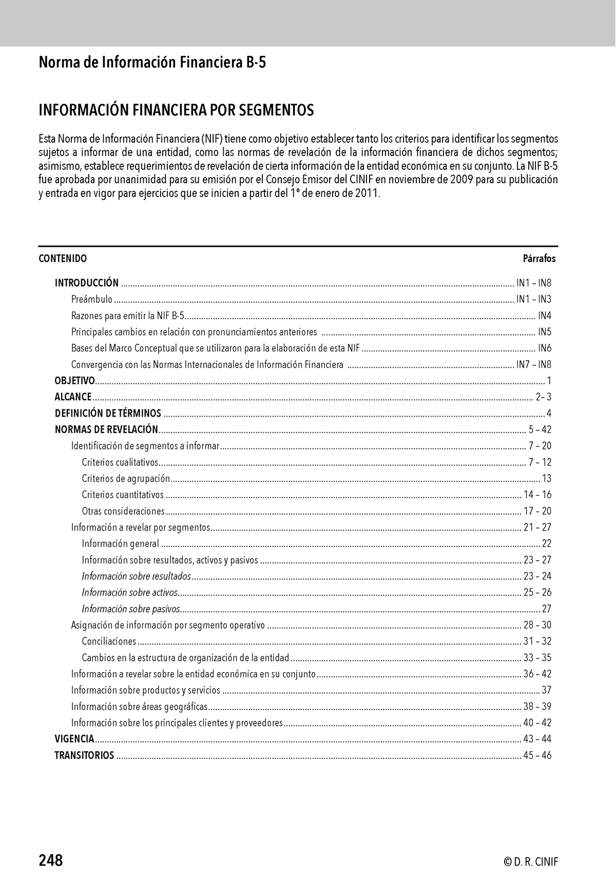 NIF 2018 B5 - NIF ORIGINAL PARA INTERPRETACIÓN - 248 © D. R. CINIF ...