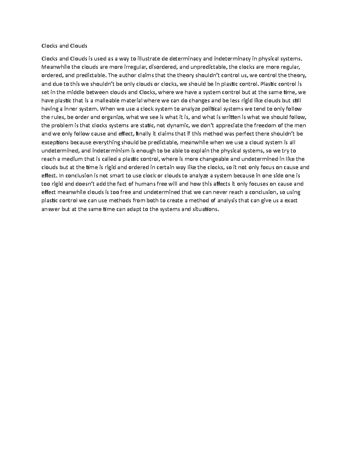 Clocks and Clouds Clocks and Clouds Clocks and Clouds is used as a