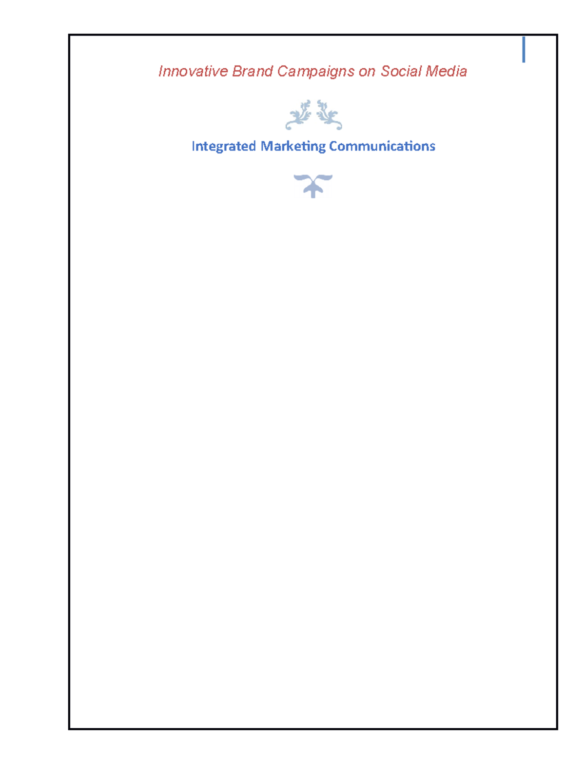 Imc Experential Learning Integrated Marketing Communication Studocu