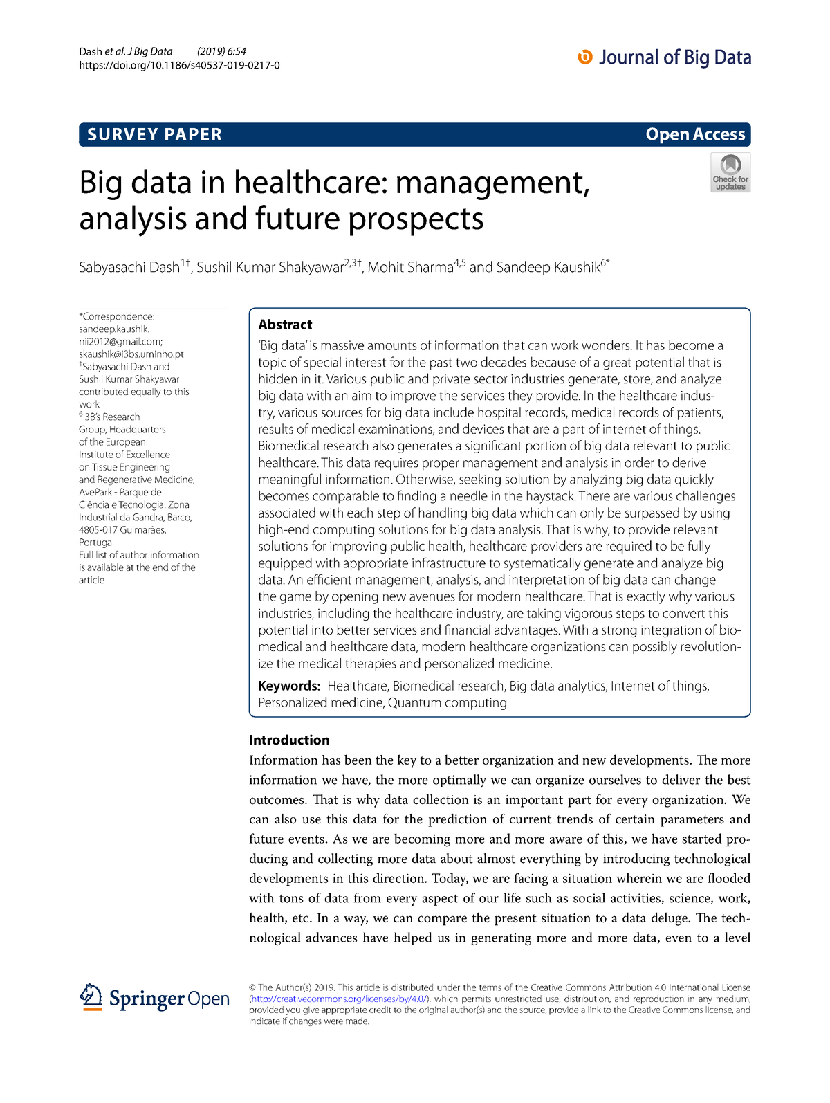 Big Data Reserch Health Sector - Big Data In Healthcare: Management ...