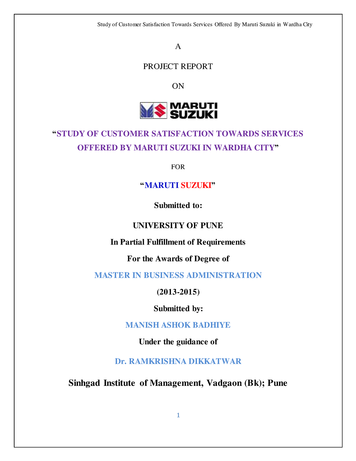 literature review on customer satisfaction of maruti suzuki