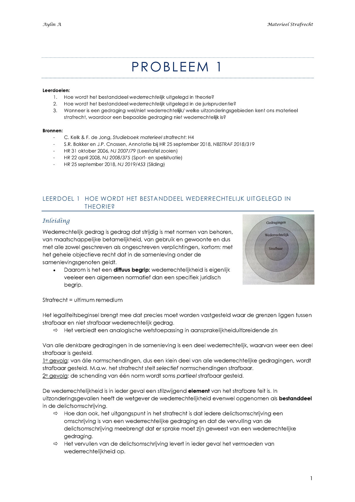 Probleem 1 Materieel Strafrecht - PROBLEEM 1 Leerdoelen: 1. Hoe Wordt ...