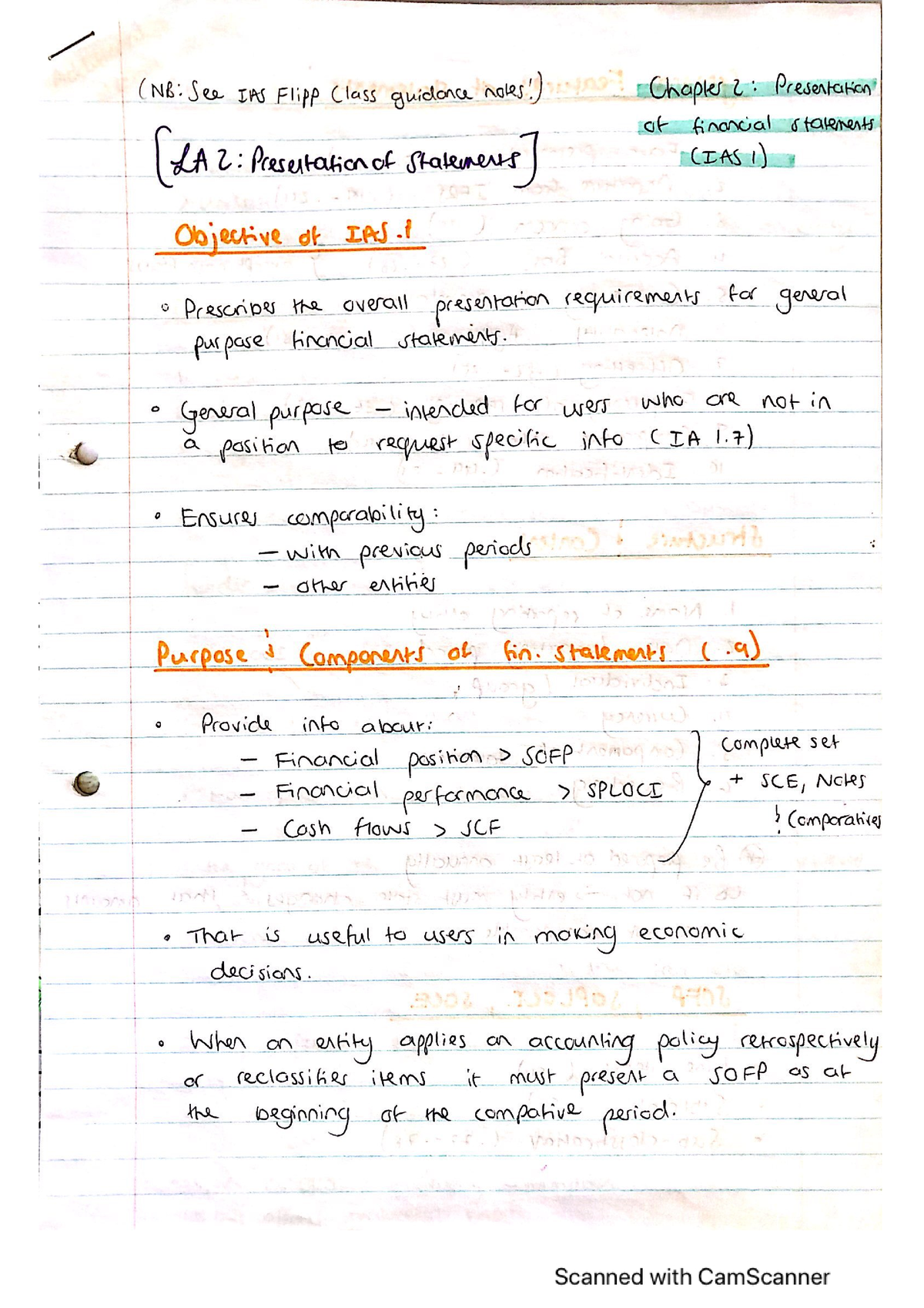 BAC 200 LA2 IAS 1 (Ch 2) - These are Semester 1 summaries - BAC200 ...