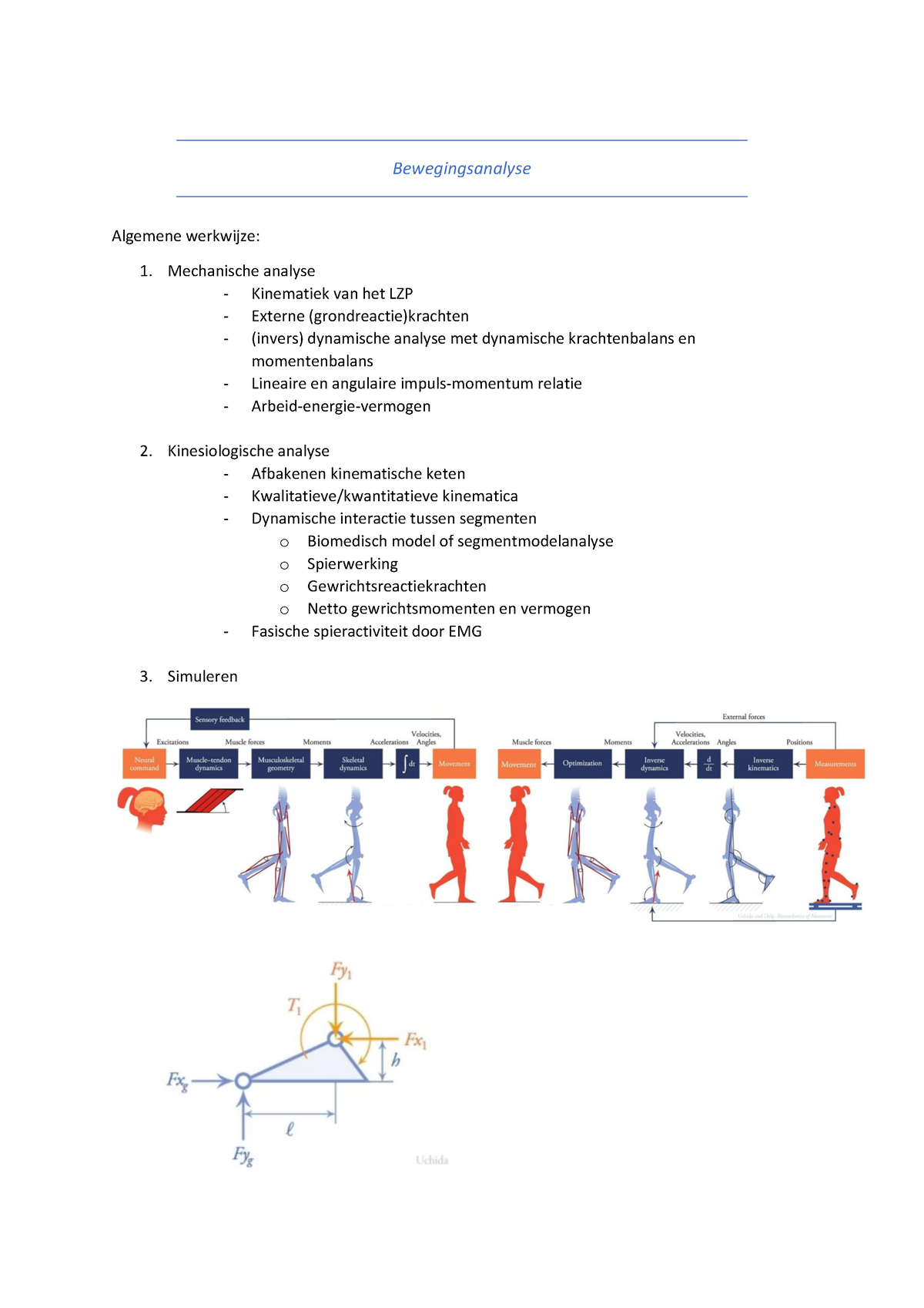 Samenvatting Bewegingsanalyse - Bewegingsanalyse Algemene Werkwijze ...