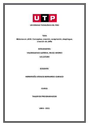 Taller de programacion - UTP - Studocu