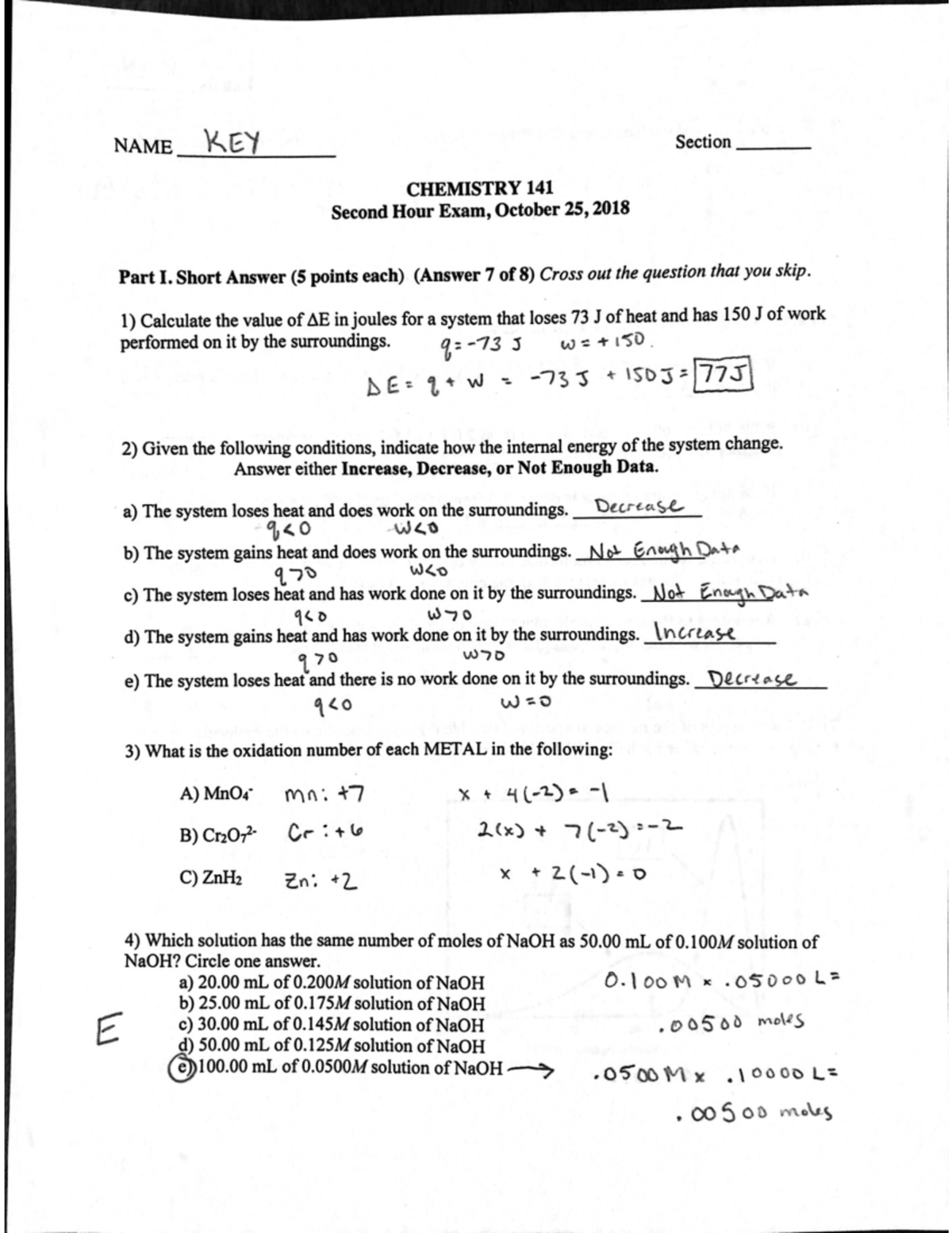 Exam 2 answer key - overview of bottom-up fabrication of functional ...