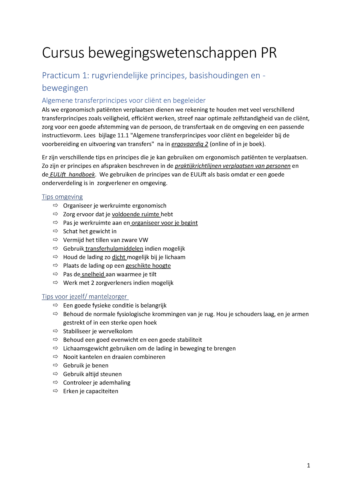 Samenvatting Bewegingswettenschappen Pr - Cursus Bewegingswetenschappen ...