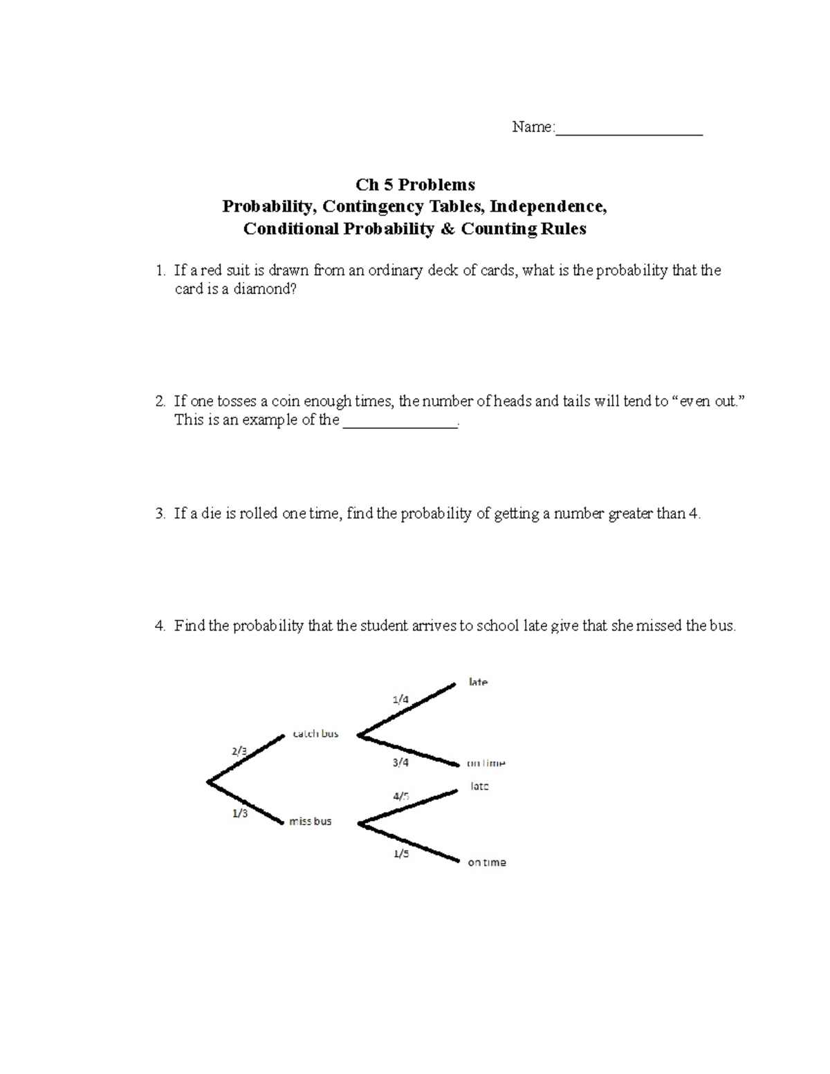 Ch 5 Summary - In class practice problems - Name:__________________ Ch ...