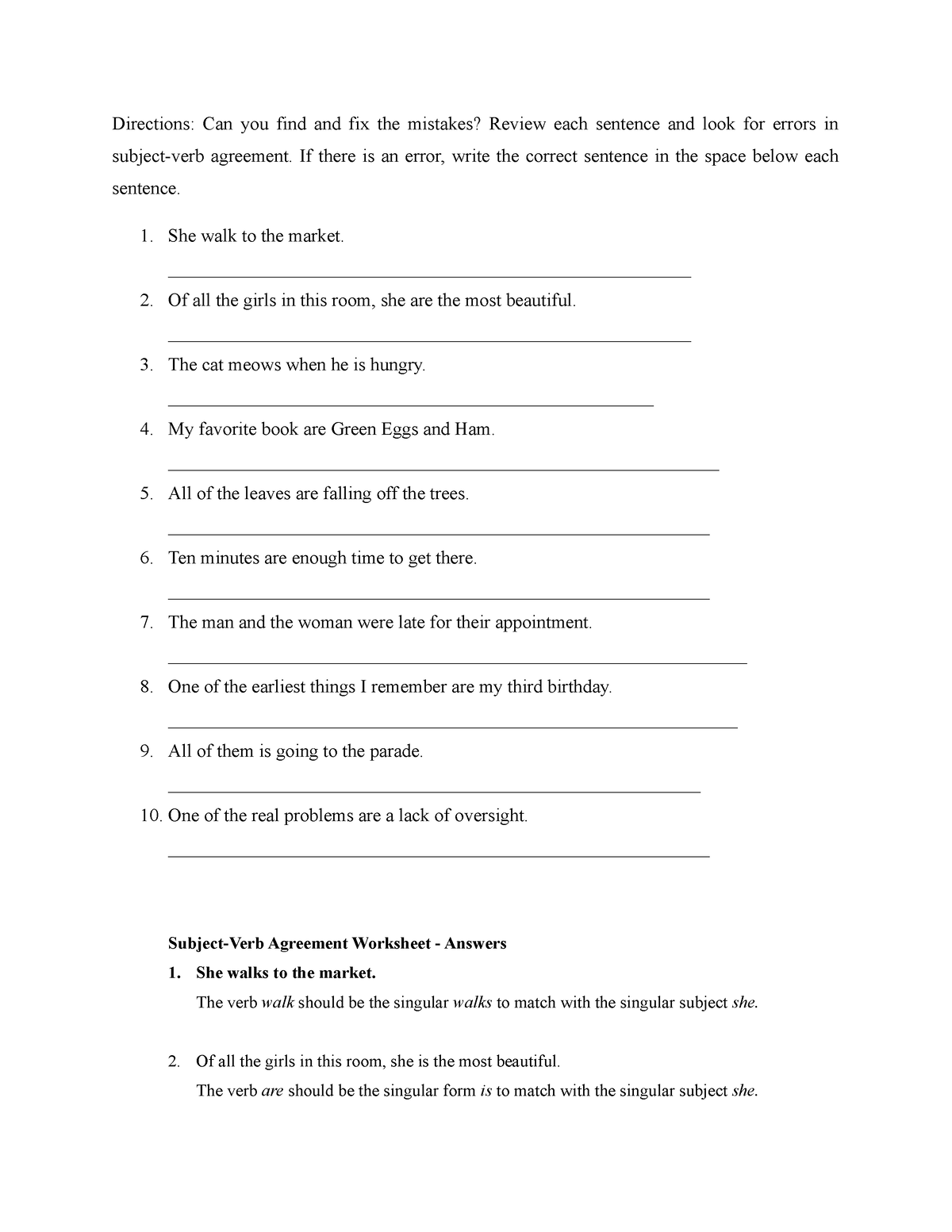 Handout docx - Directions: Can you find and fix the mistakes? Review ...