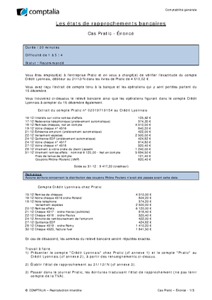 Chapitre 1 - Corrigé - Système D'information Comptable - Chapitre 1 Le ...