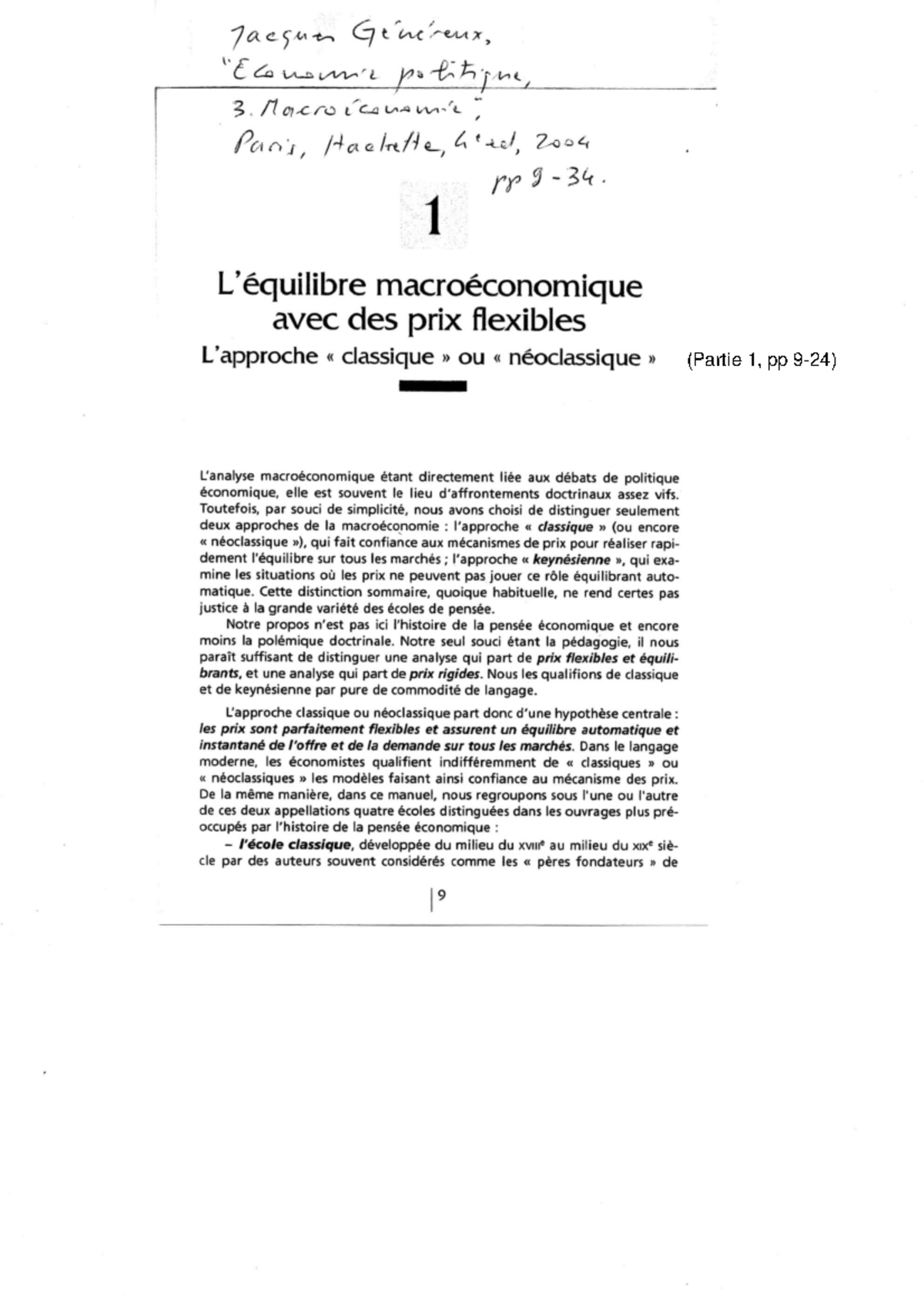 TD4 AE2 Modèle macroéco (néo)classique (1) Généreux - Analyse ...