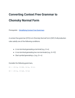 Question BANK – 3(Part 12) - Converting Context Free Grammar To ...