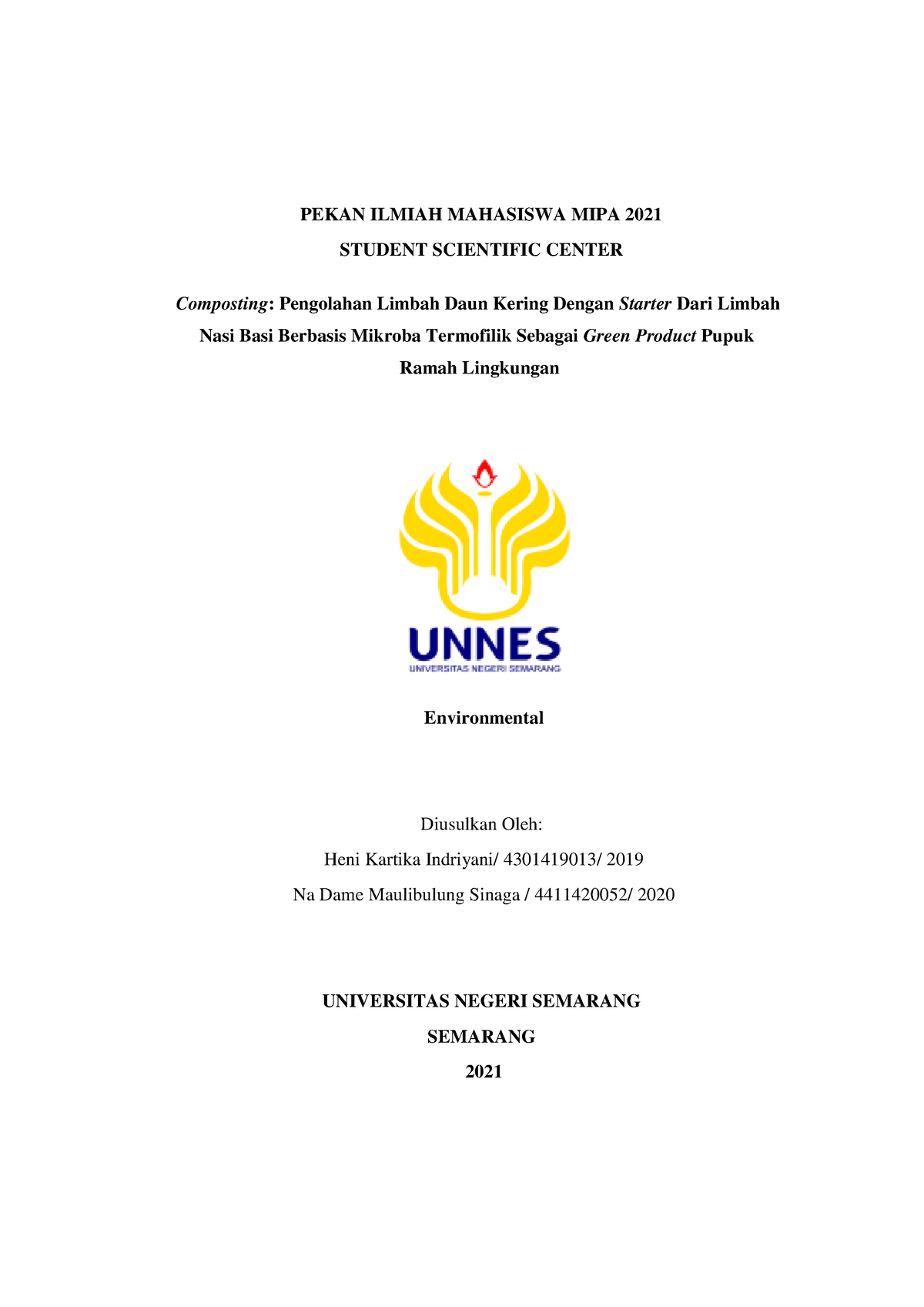 Heni Kartika Indriyani Composting Pengolahan Limbah Daun Kering Dengan ...