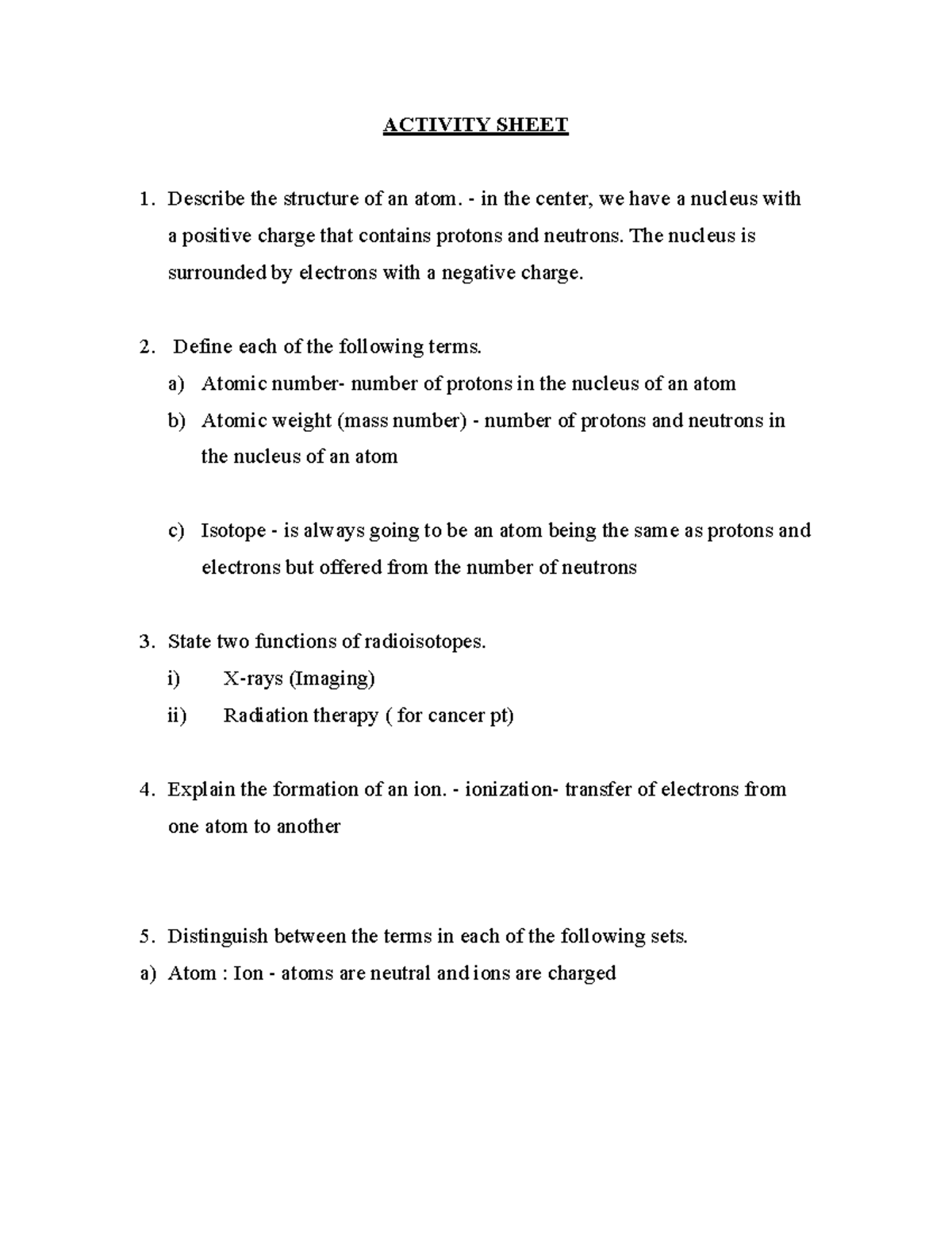 chemicals-of-life-activity-sheet-activity-sheet-describe-the