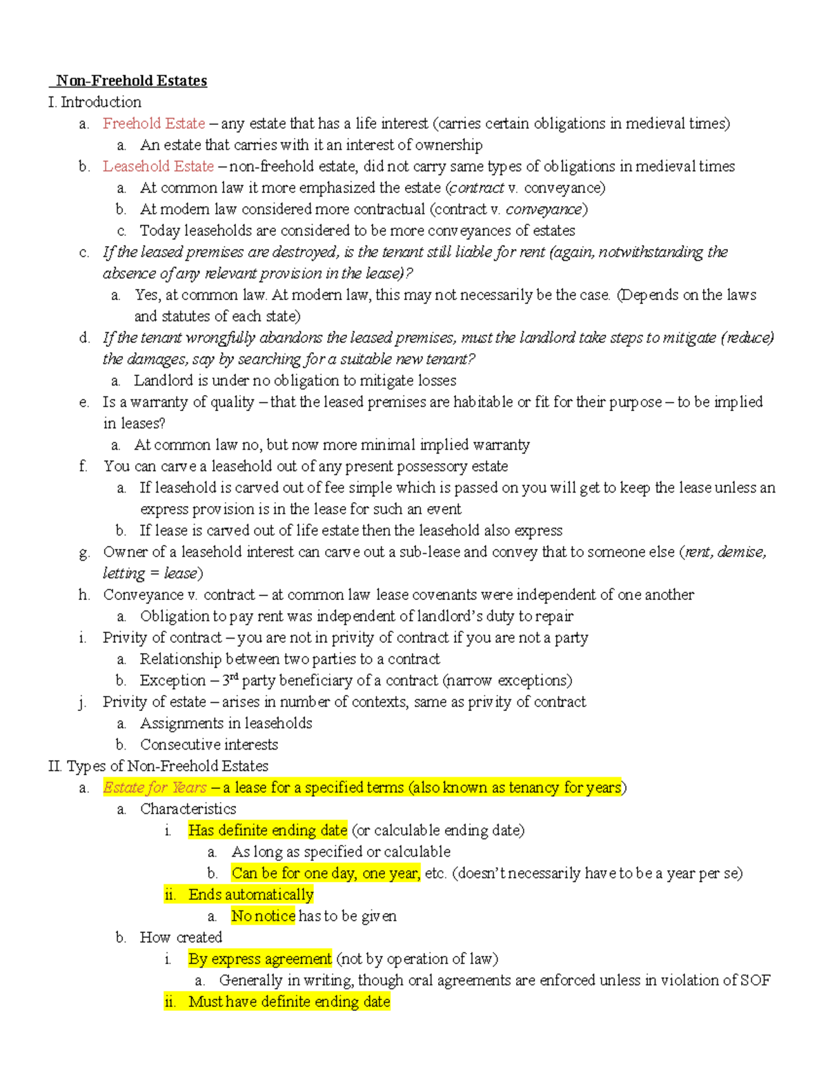 property-ii-outline-non-freehold-estates-i-introduction-a-freehold