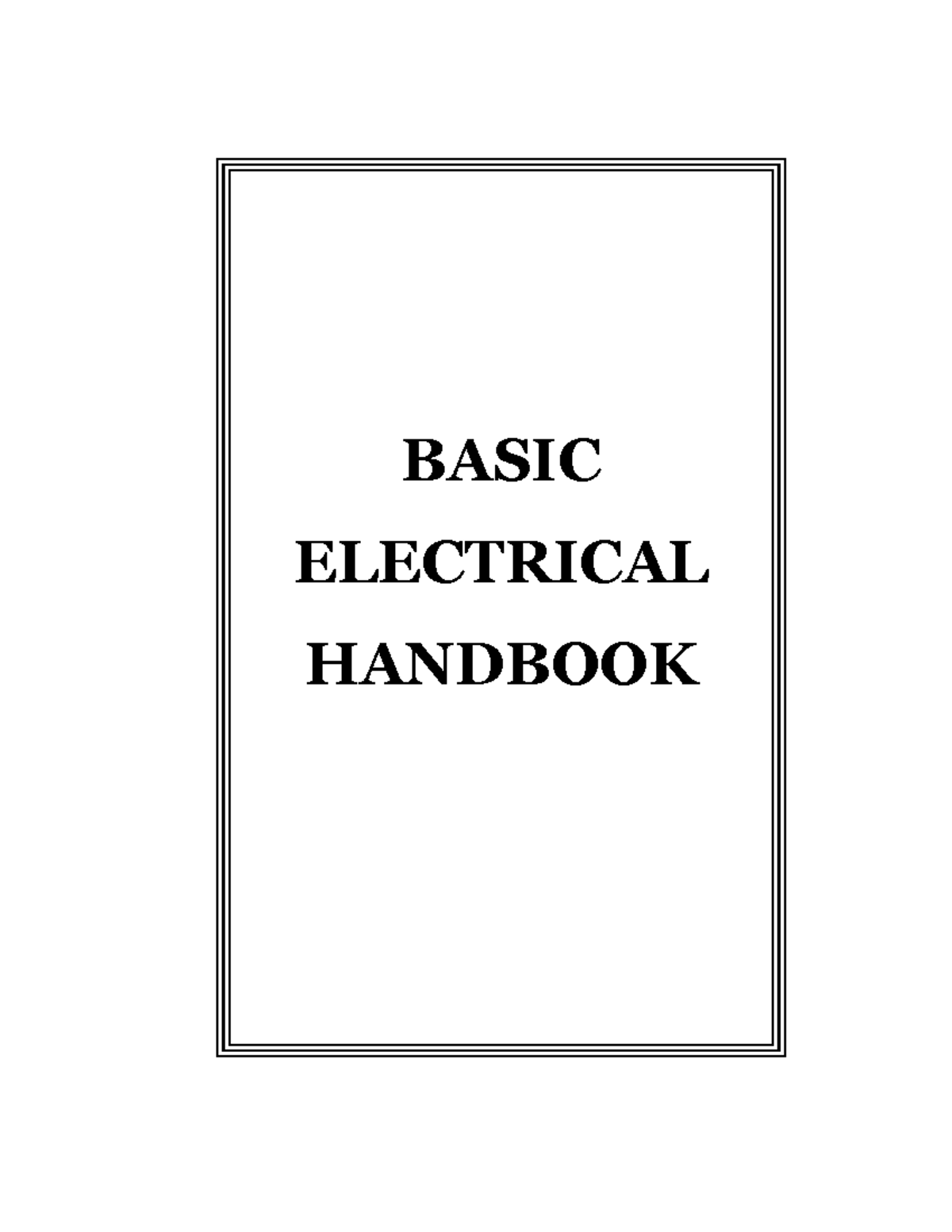 Basic-Electrical Engineering - BASIC ELECTRICAL HANDBOOK I Iii Iv 1 ...