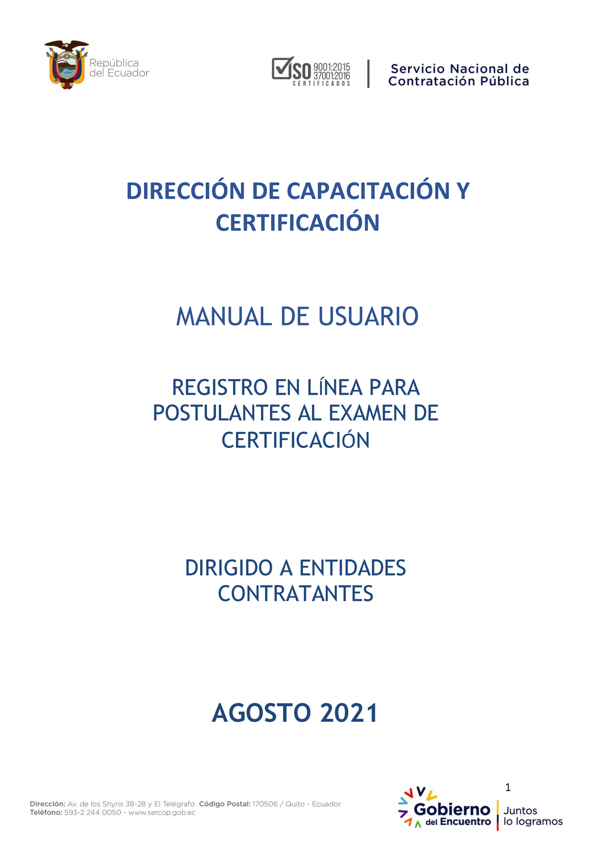 Manual Para Registro En Línea Entidades Contratantes - DIRECCI”N DE ...