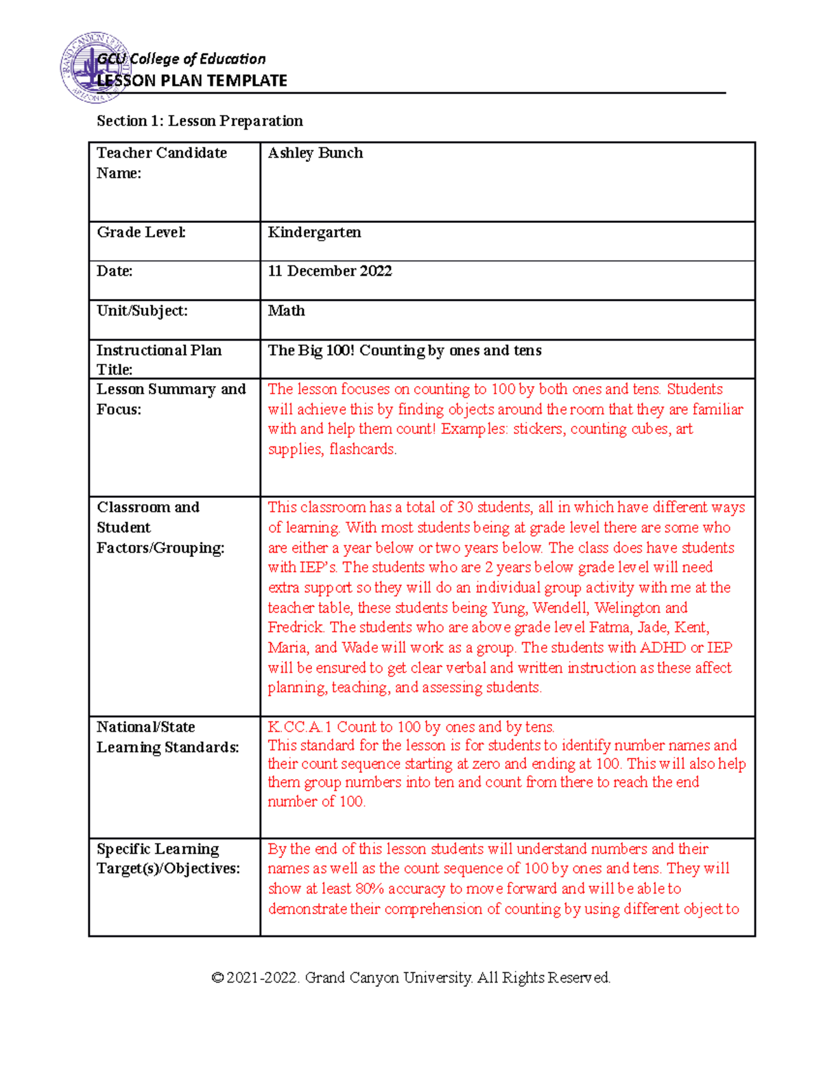 Coe lesson plan template 2 Final LESSON PLAN TEMPLATE Section 1 