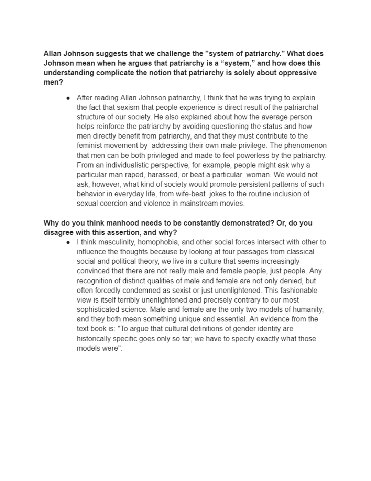 Discussion Patriarchy and Masculinity(version 12) Google Docs