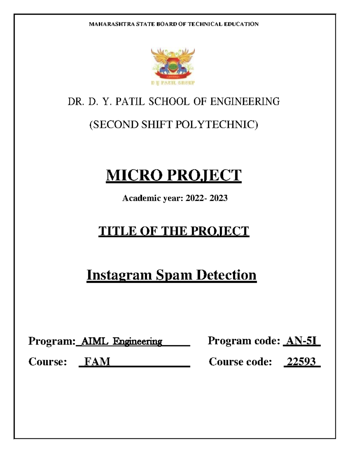 Fam Micro Project - MAHARASHTRA STATE BOARD OF TECHNICAL EDUCATION DR ...