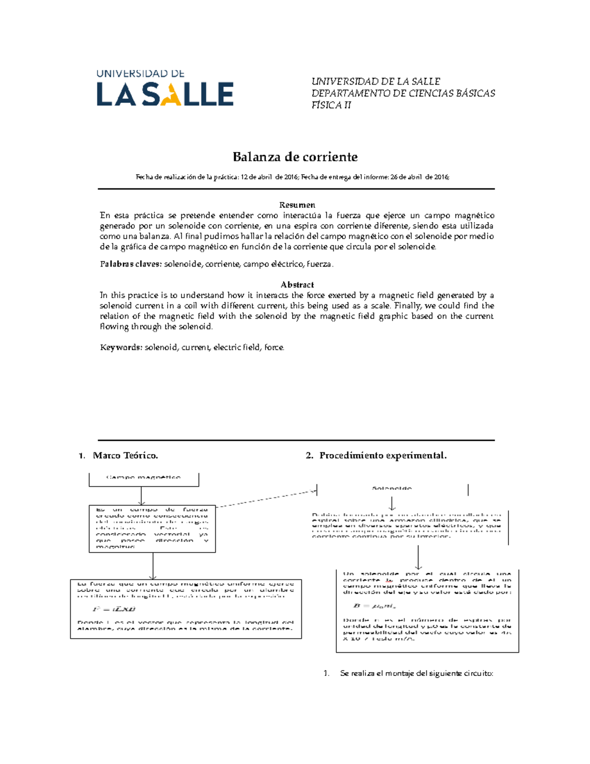 Balanza De Corriente Fisica Ii Studocu
