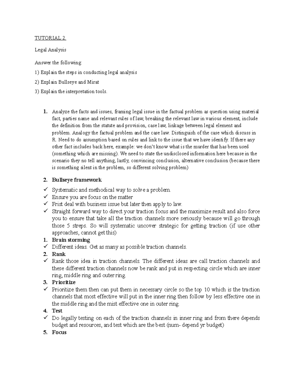 T2 Legal Analysis Problem Solving Tutorial 2 Legal Analysis Answer T2 Legal Analysis Problem Solving Tutorial 2 Legal Analysis Answer