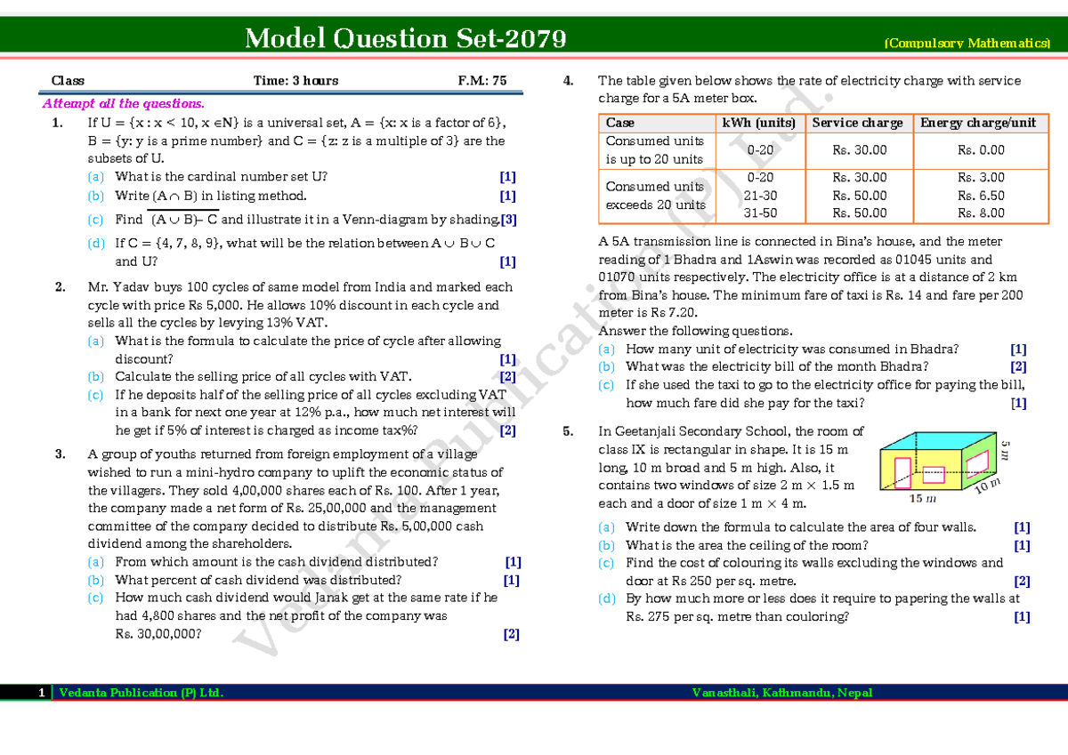 Model question class 9 c mathematics 20220901100012 - 1 Vedanta ...